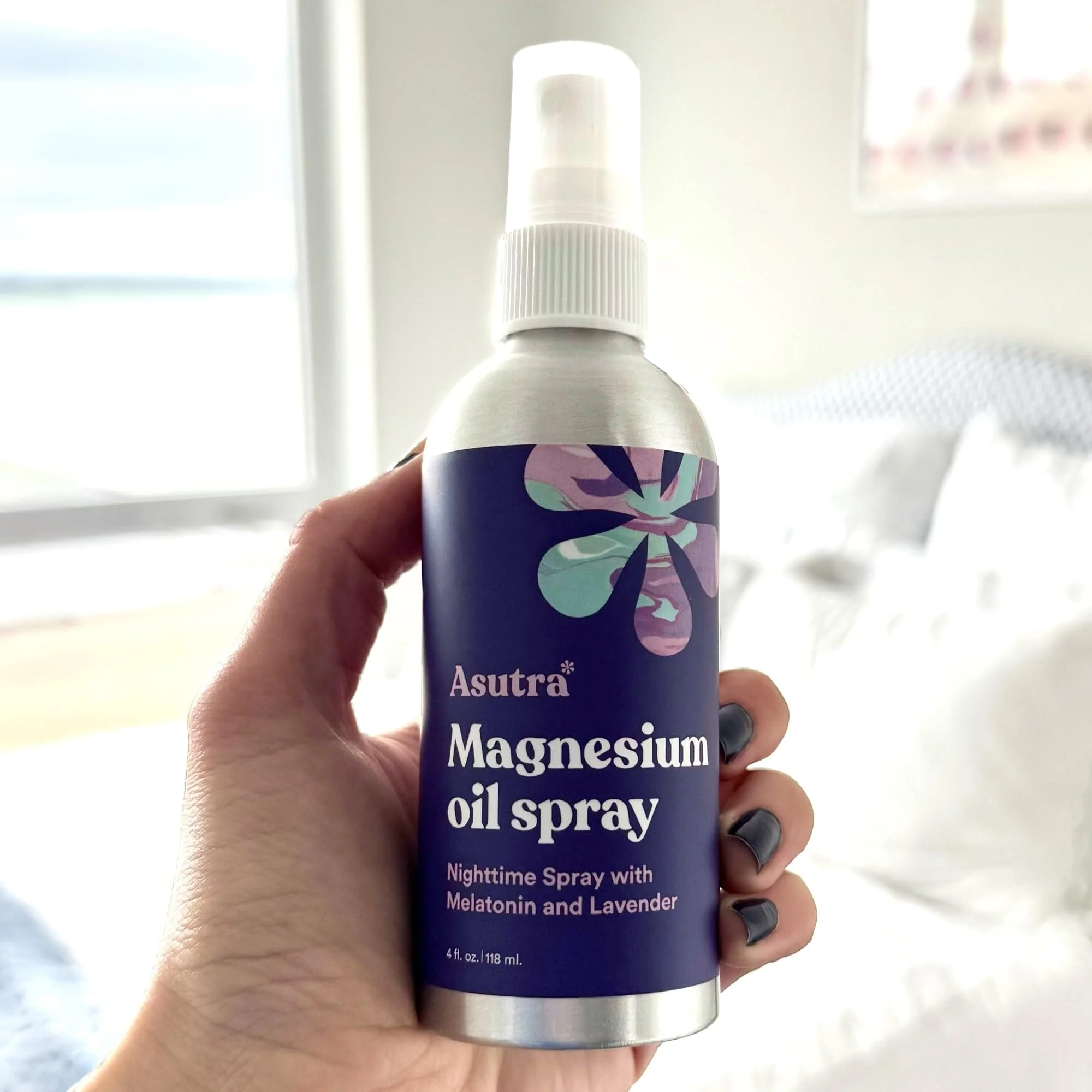 ASUTRA Topical Magnesium Chloride Oil Spray with Lavender and Melatonin, 4 fl oz - Image 4