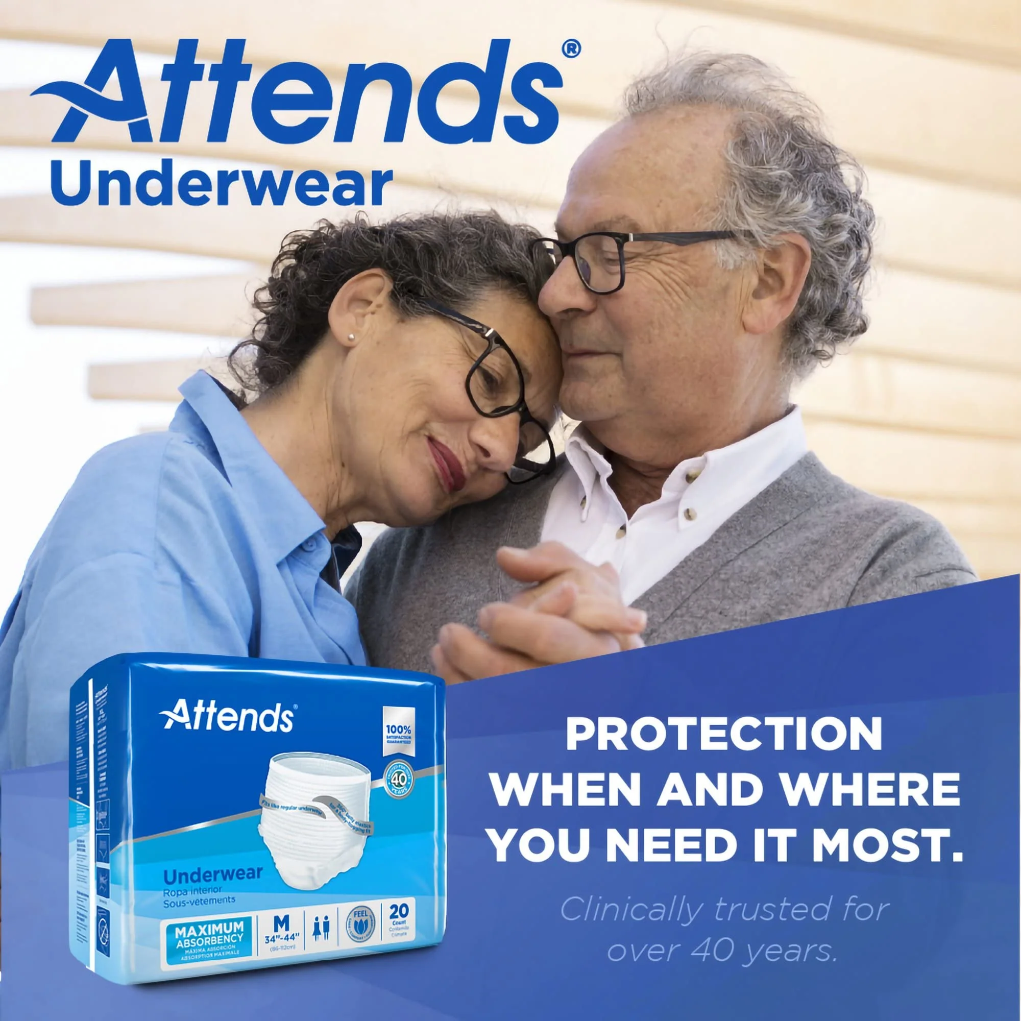 Attends Adult Absorbent Underwear, Medium [20 Count] - Maximum Absorbency for Men and Women - Disposable Pull-On Diapers with Tear-Away Sides and Breathable Waistband - AP0720 - Image 6