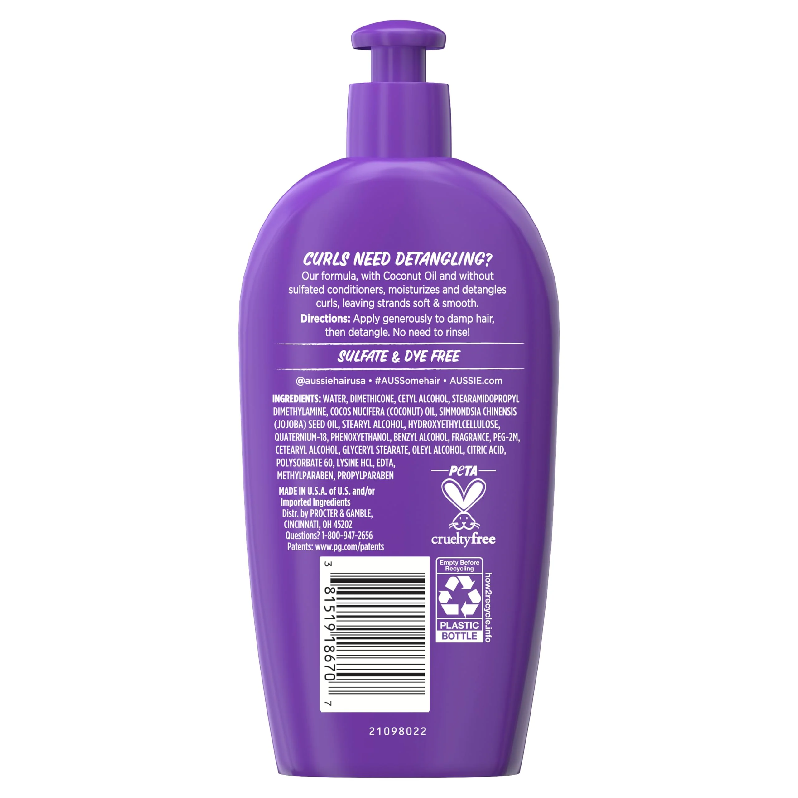 Aussie Miracle Curls with Coconut Oil, Paraben Free Detangling Milk Treatment, 6.7 fl oz - Image 2