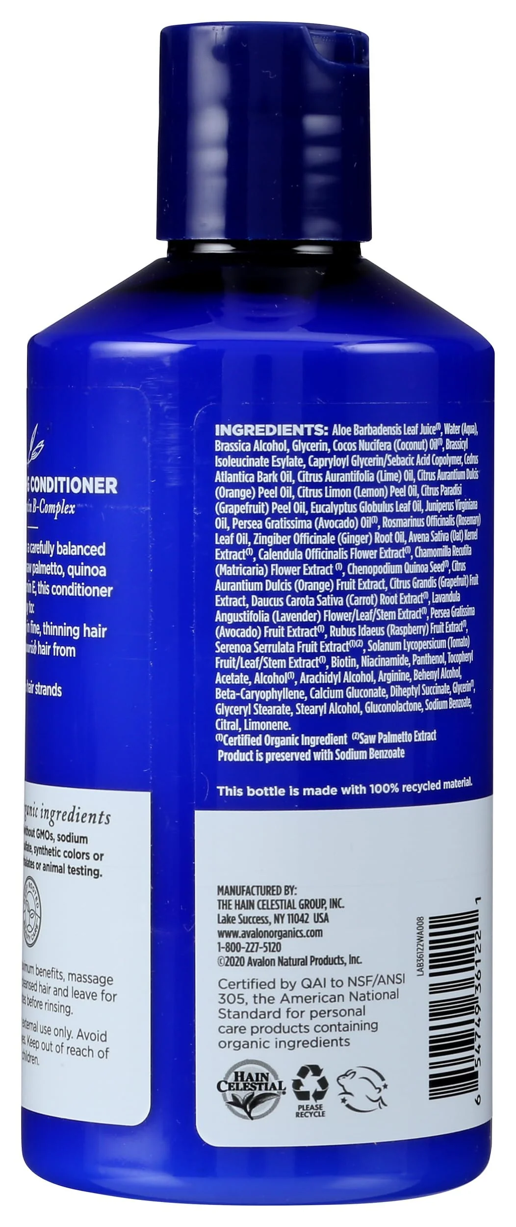 Avalon Organics Therapy Biotin B-Complex Thickening Conditioner, For an Energized Scalp and Thicker, Fuller-Looking Hair, 14 Fluid Ounces - Image 8