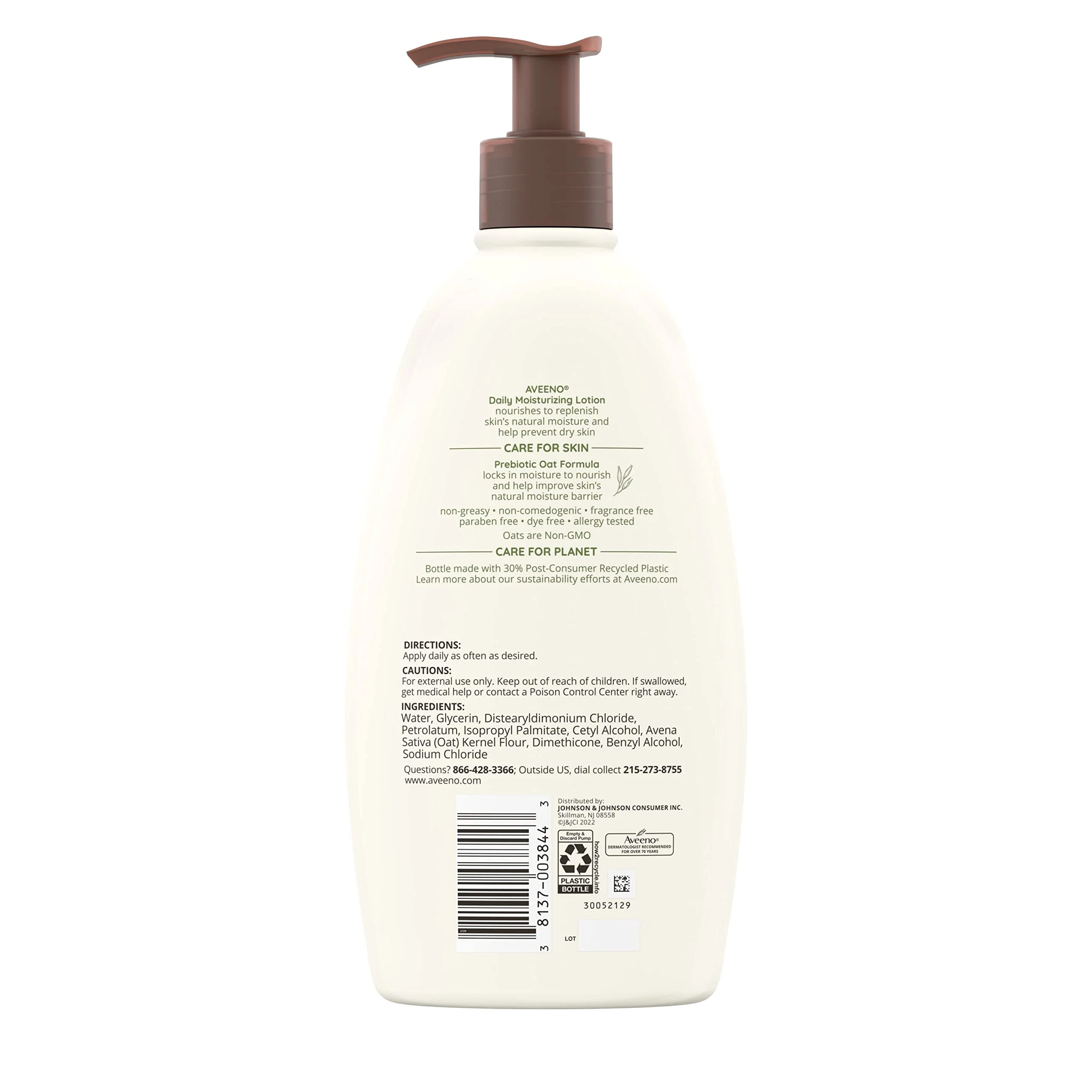 Aveeno Active Naturals Daily Moisturizing Lotion, 18-Ounce Pump (Pack of 2) - Image 2