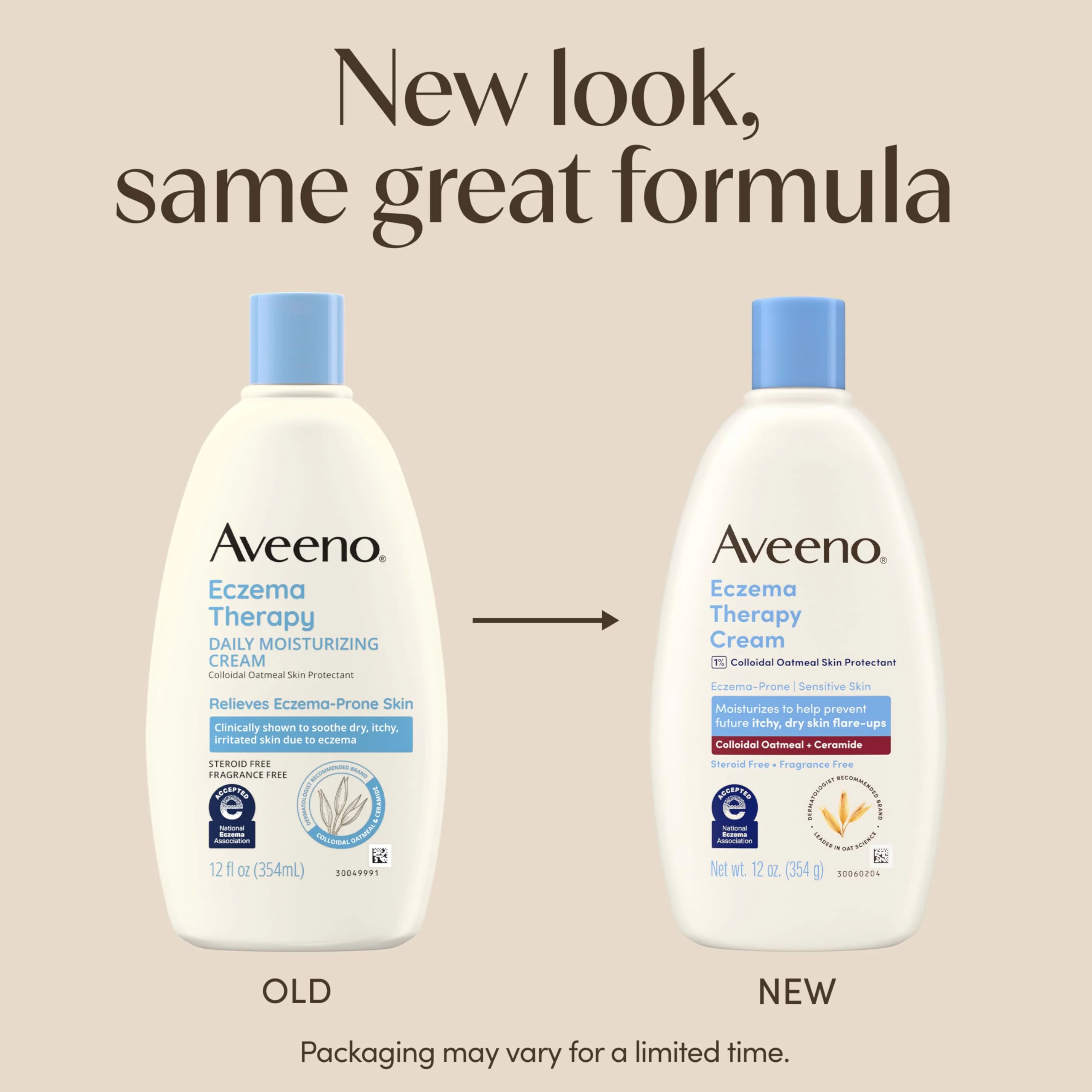 Aveeno Eczema Therapy Daily Moisturizing Body Cream for Sensitive Skin, Soothing Eczema Relief Cream, Colloidal Oatmeal & Ceramide for Dry & Itchy Skin, Steroid- & Fragrance-Free, 12 oz - Image 8