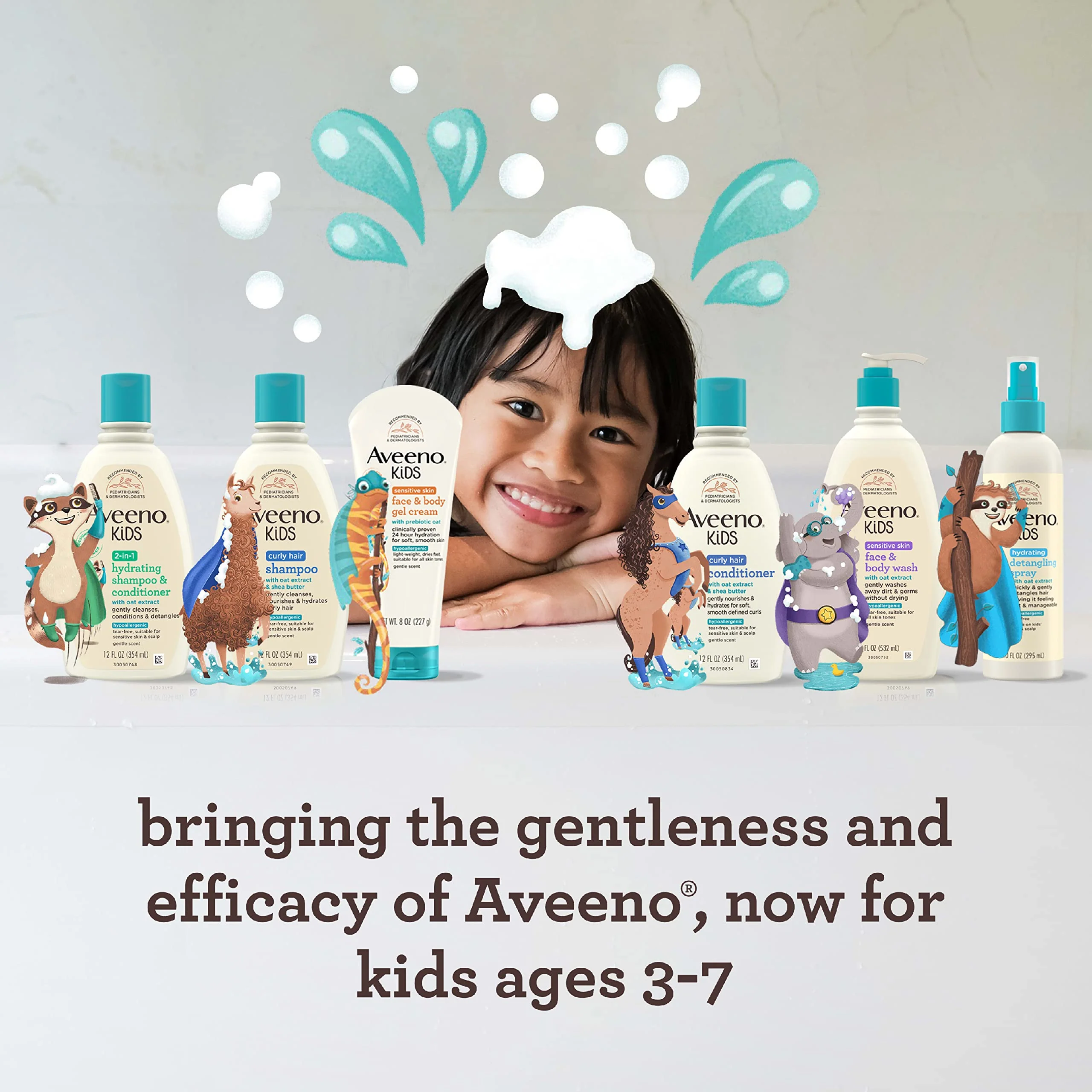 Aveeno Kids Face & Body Wash for Sensitive Skin, Oat Extract, Tear-Free, Non-Drying, Light Scent, Pump Dispenser, Hypoallergenic, Sulfate & Dye Free, 18 fl oz - Image 6