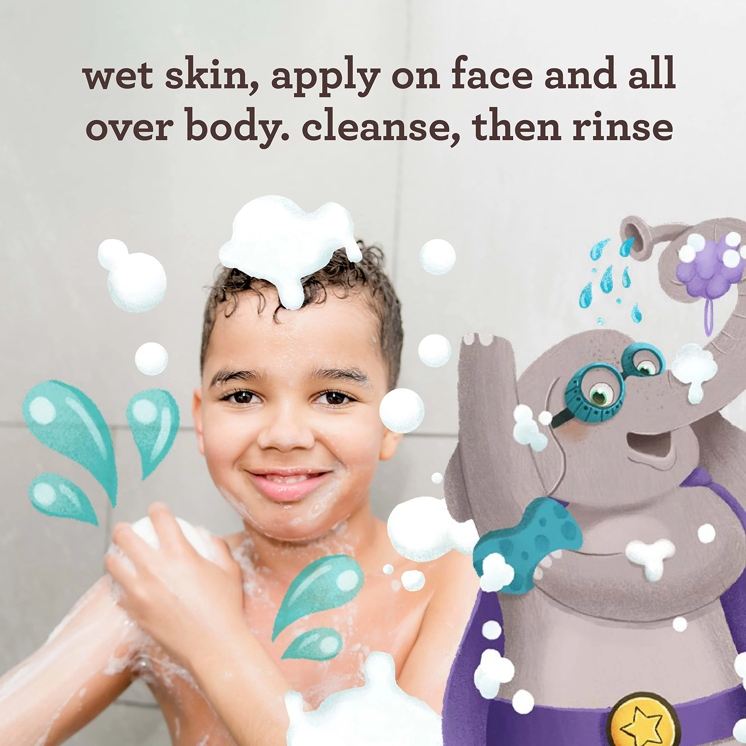 Aveeno Kids Face & Body Wash for Sensitive Skin, Oat Extract, Tear-Free, Non-Drying, Light Scent, Pump Dispenser, Hypoallergenic, Sulfate & Dye Free, 18 fl oz - Image 8