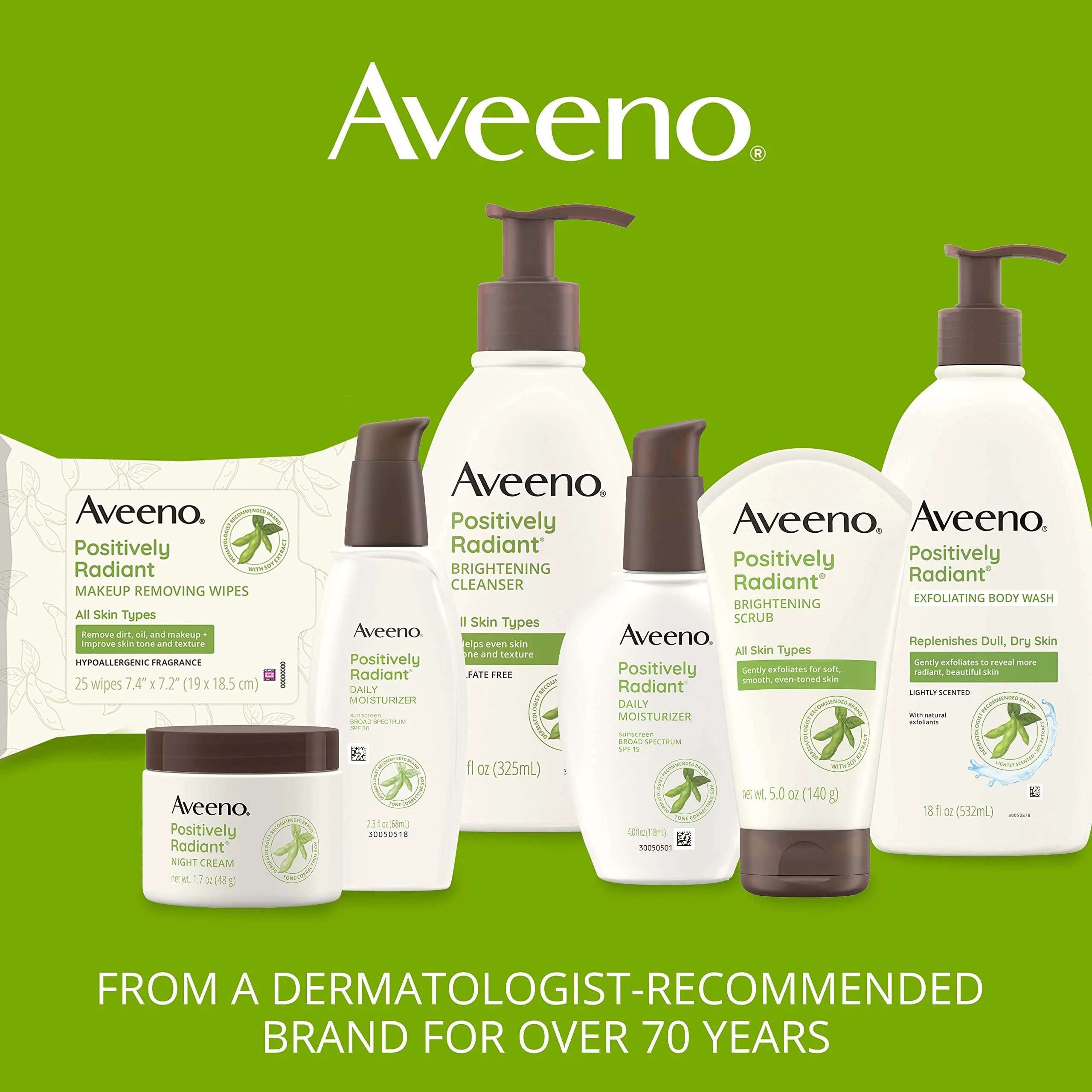 Aveeno Positively Radiant Daily Face Moisturizer with SPF 15 Sunscreen, Hydrating Facial Moisturizer with Soy Extract to Improve Skin Tone and Texture, Hypoallergenic Formula, Oil-Free, 4 FL OZ - Image 5
