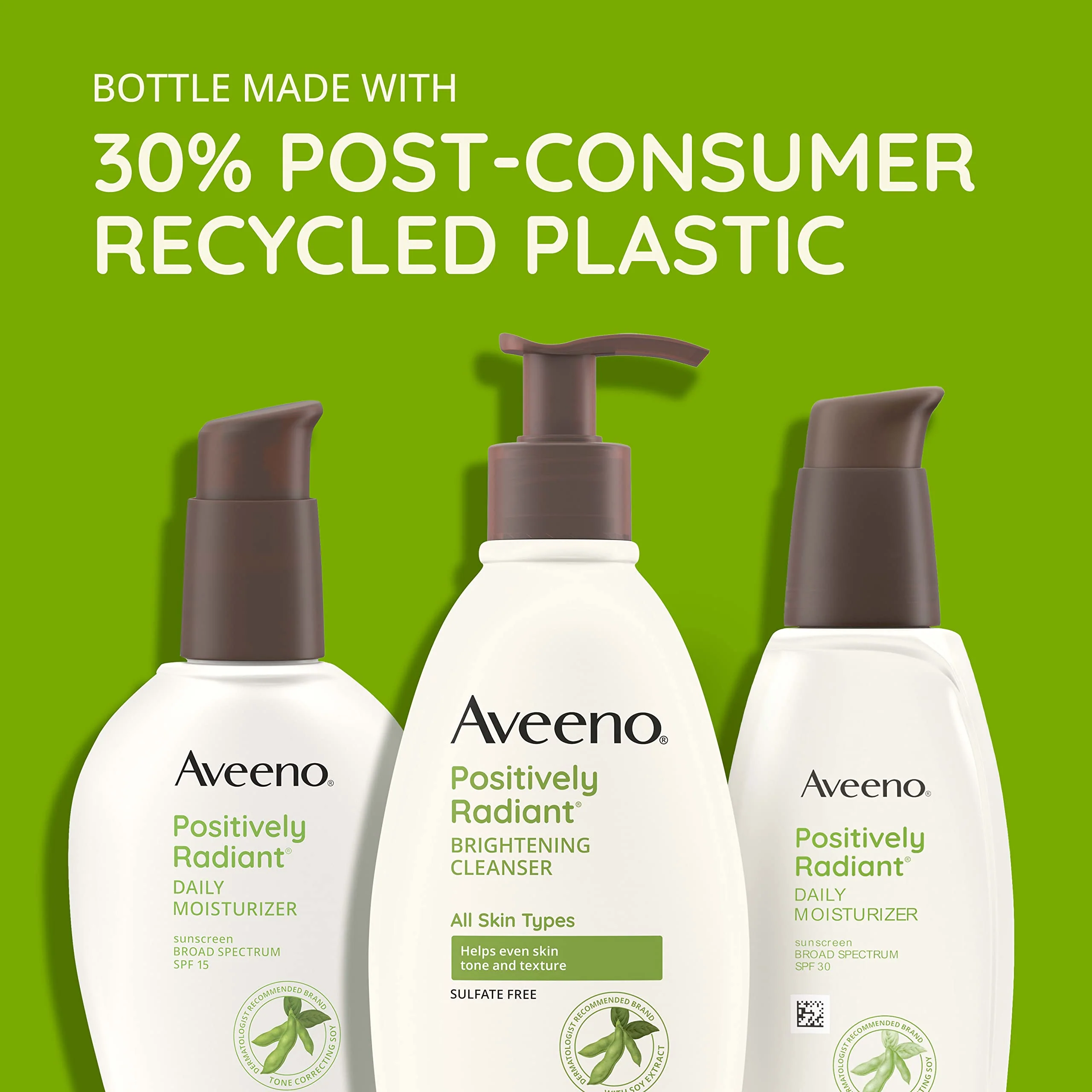 Aveeno Positively Radiant Daily Face Moisturizer with SPF 15 Sunscreen, Hydrating Facial Moisturizer with Soy Extract to Improve Skin Tone and Texture, Hypoallergenic Formula, Oil-Free, 4 FL OZ - Image 7
