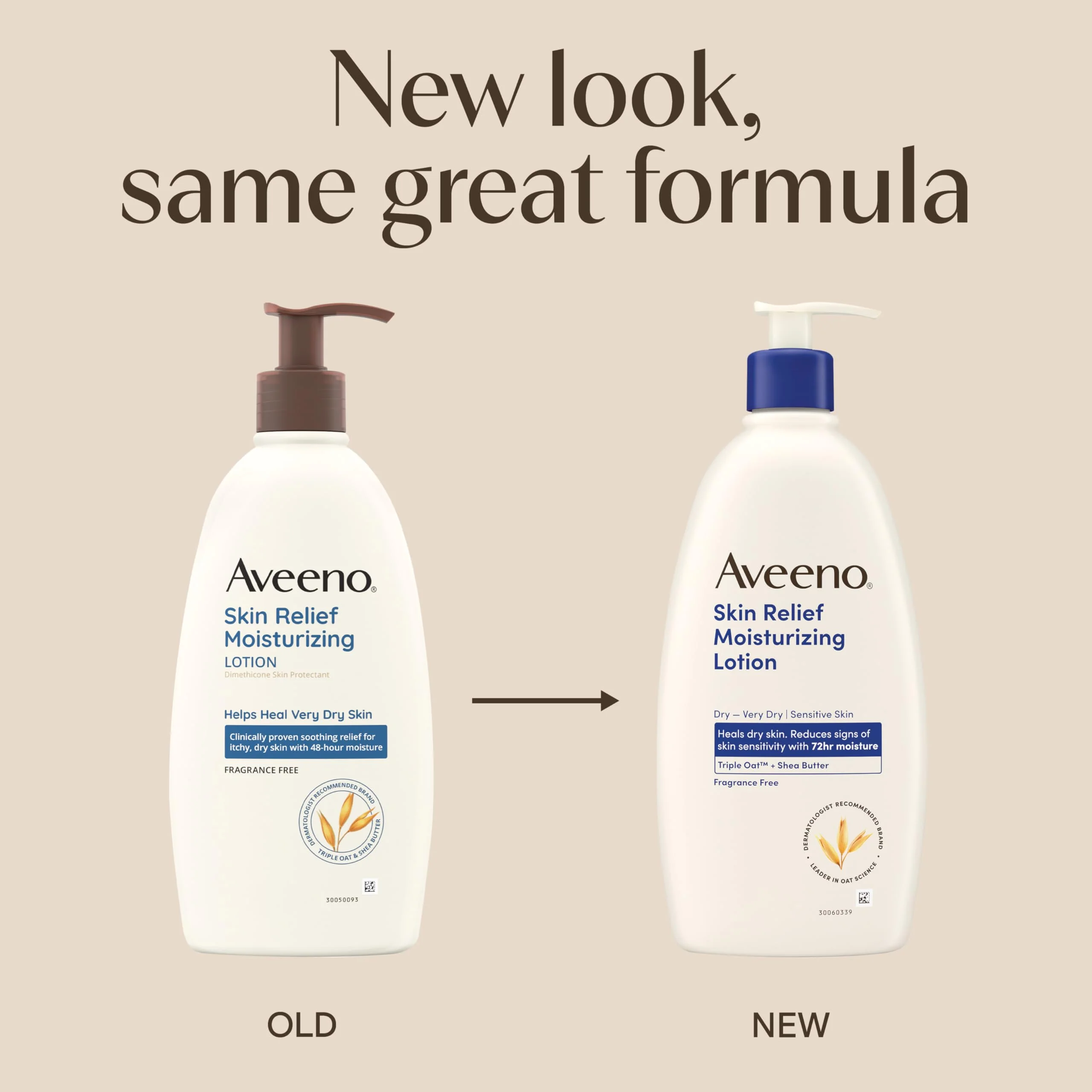 Aveeno Skin Relief Moisturizing Lotion Heals Very Dry, Sensitive Skin, Fast-Absorbing Body Lotion with Soothing Triple Oat & Shea Butter Formula, Fragrance Free, Non-Comedogenic, 18 fl. oz - Image 7