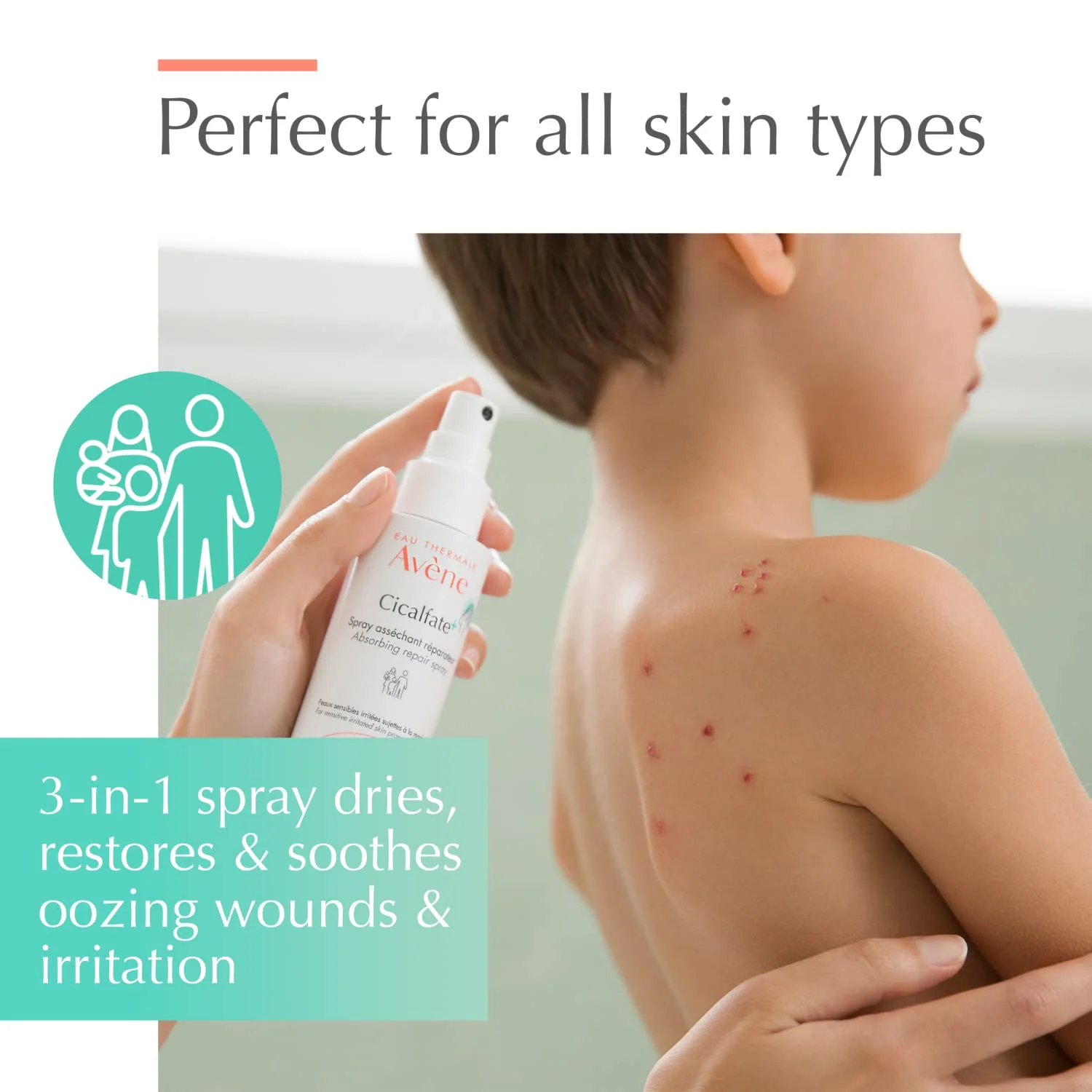 Avène Cicalfate+ Absorbing Soothing Spray to dry and restore irritated, sensitive skin, helps restore skin barrier, safe for infants, children and adults - Image 5