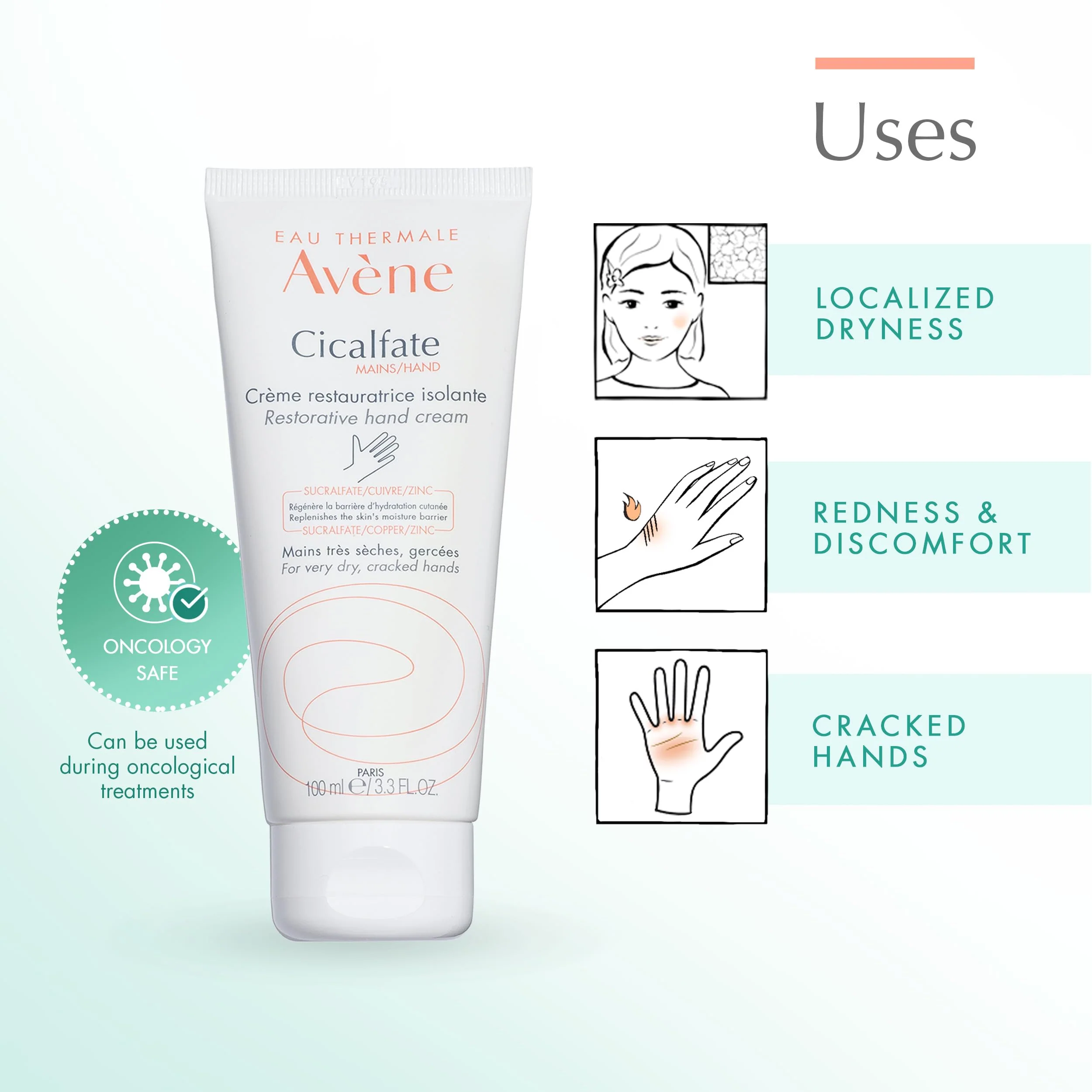 Avène Cicalfate Hand Cream, Intense Nourishing Lotion for Dry Cracked Hands, 3.3 Oz - Image 3