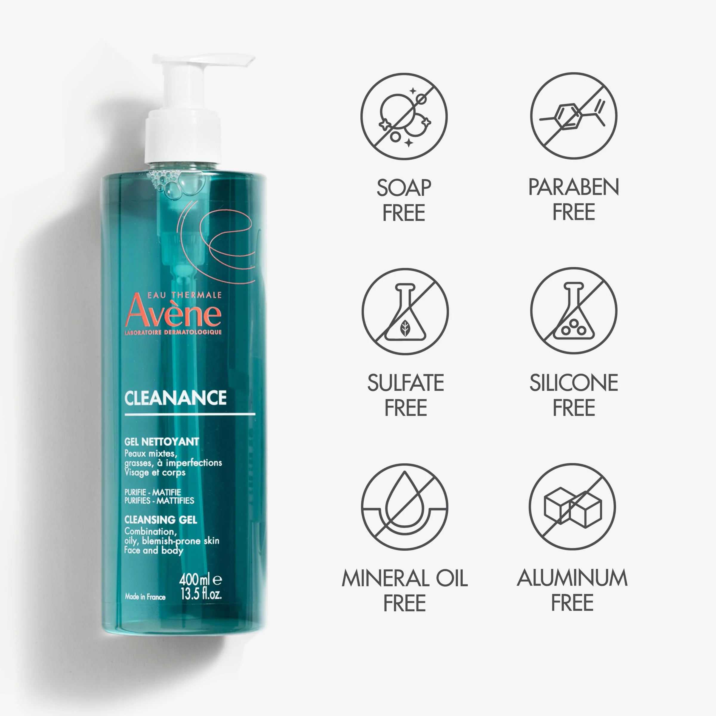 Avène Cleanance Cleansing Gel Soap Free Cleanser for Acne Prone, Oily, Face & Body, 13.5 Oz - Image 4