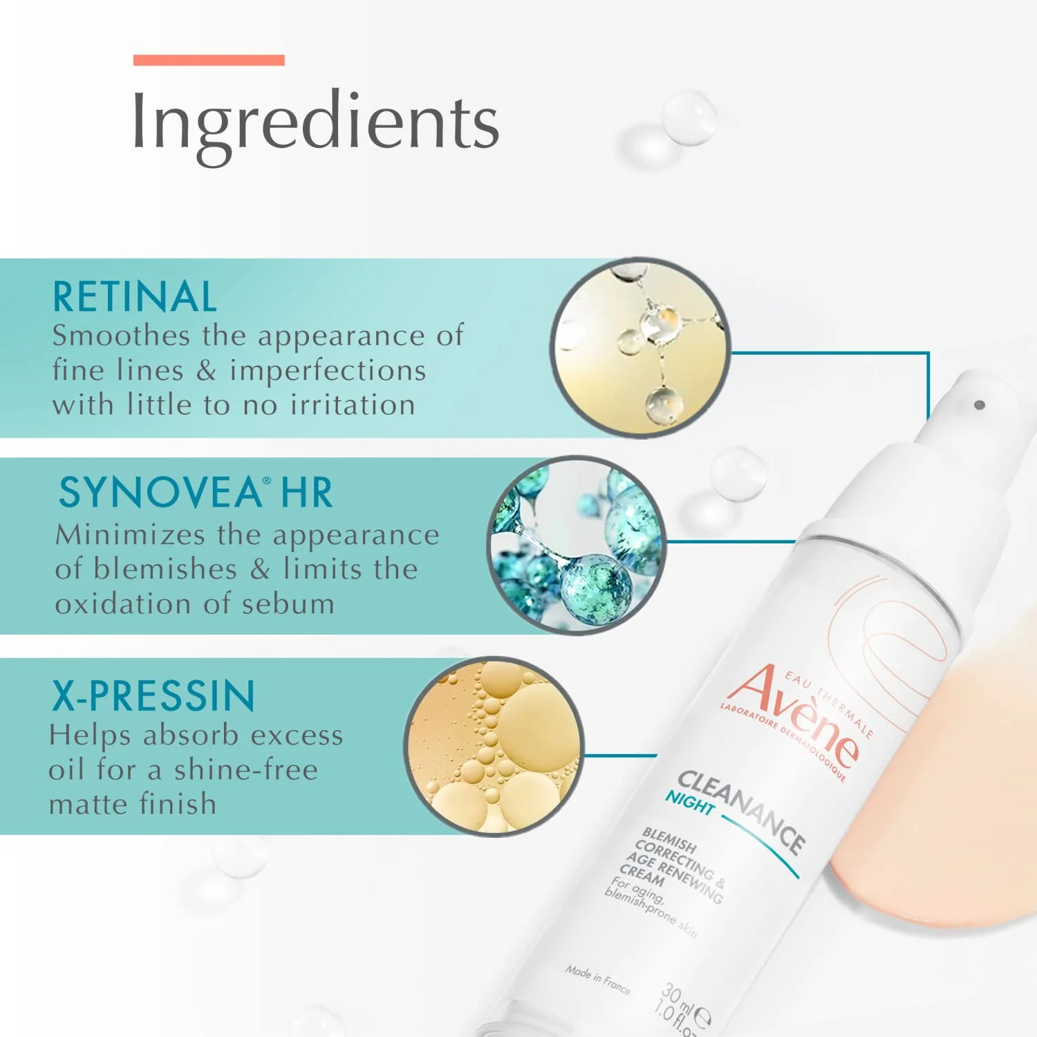 Avène Cleanance NIGHT Blemish Correcting & Age Renewing Cream, 1 Oz - Image 4