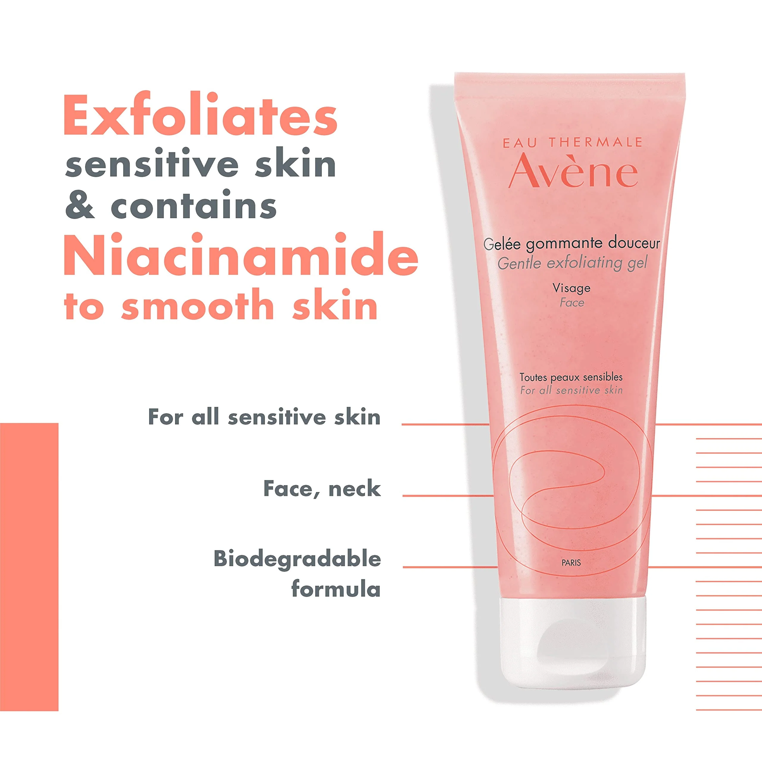Avène Gentle Exfoliating Gel, Pore Scrub, Niacinamide, Non-Comedogenic, 2.5 Oz - Image 4
