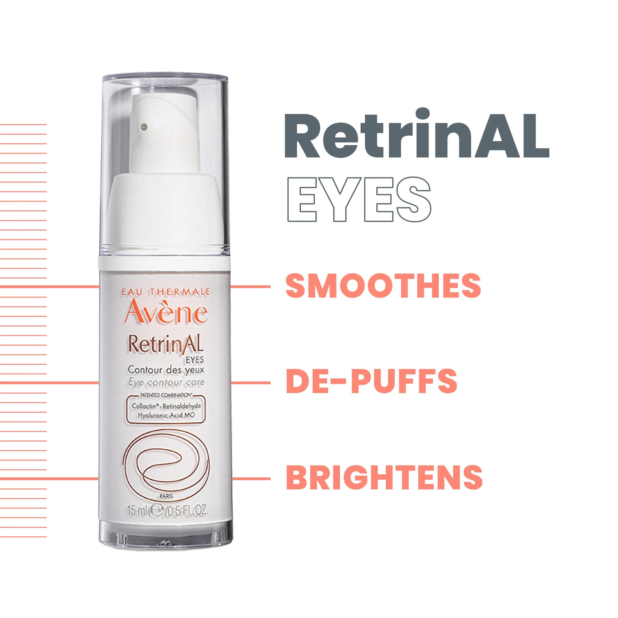 Avène RetrinAL EYES, Retinaldehyde & Hyaluronic Acid MO, Reduce the Appearance of Fine Lines, Puffiness, Dark Circles, 0.5 Oz - Image 5