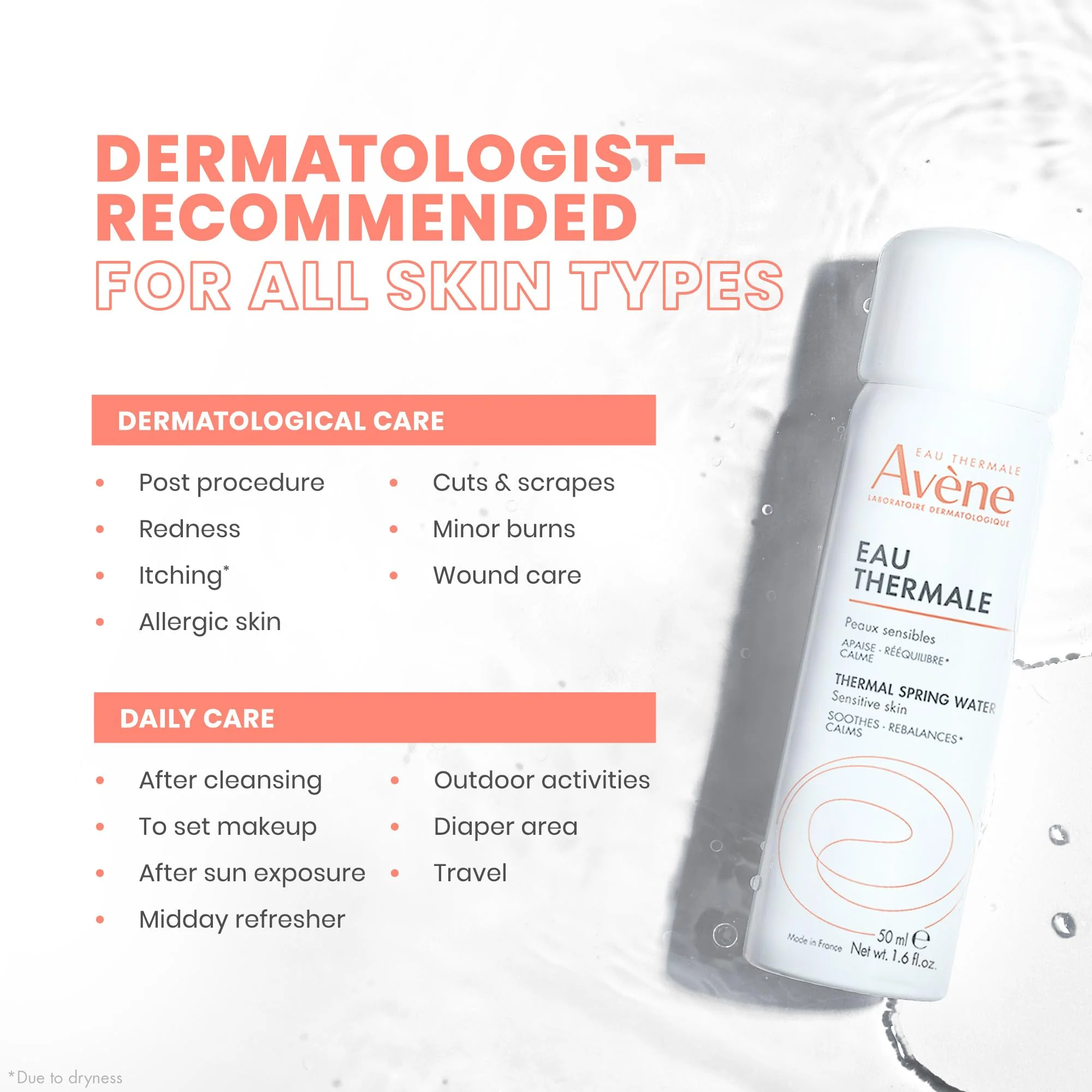 Avène Thermal Spring Water, Soothing Calming Facial Mist Spray for Sensitive Skin, 1.6 Oz - Image 4