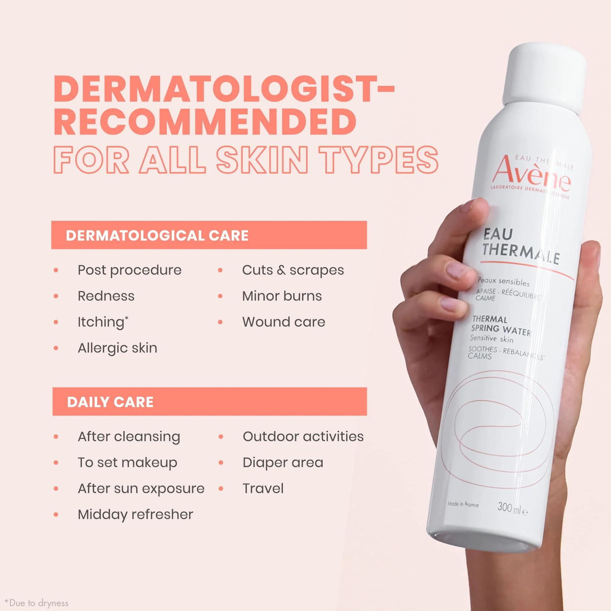 Avène Thermal Spring Water, Soothing Calming Facial Mist Spray for Sensitive Skin, Soothes, Softens + Calms Skin, Formulated with Mineral & Biological Properties 10.1 Oz - Image 4