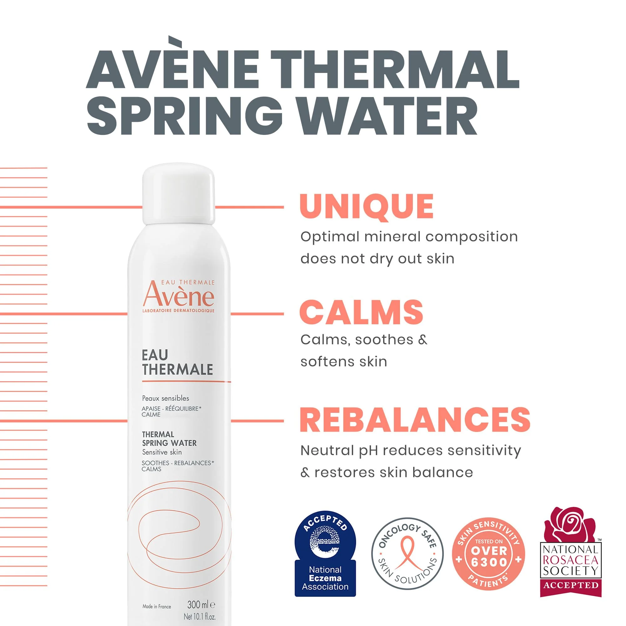 Avène Thermal Spring Water, Soothing Calming Facial Mist Spray for Sensitive Skin, Soothes, Softens + Calms Skin, Formulated with Mineral & Biological Properties 10.1 Oz - Image 7