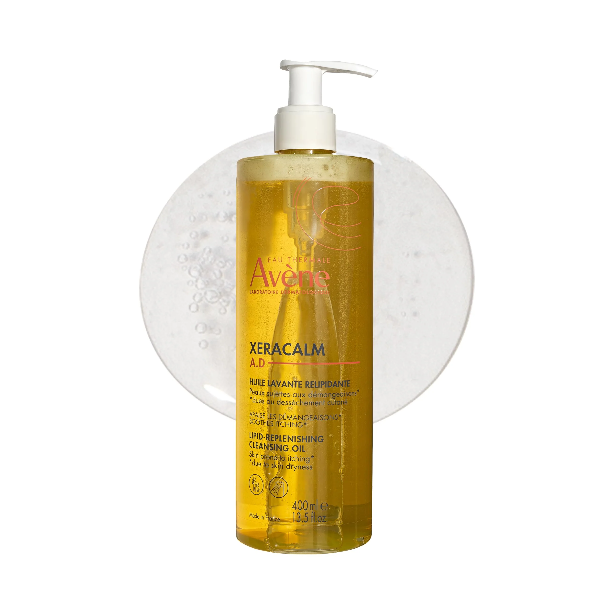 Avène XeraCalm A.D Lipid-Replenishing Cleansing Oil, Atopic Dermatitis, Eczema-Prone, Fragrance-Free, Pump, 13.5 oz.