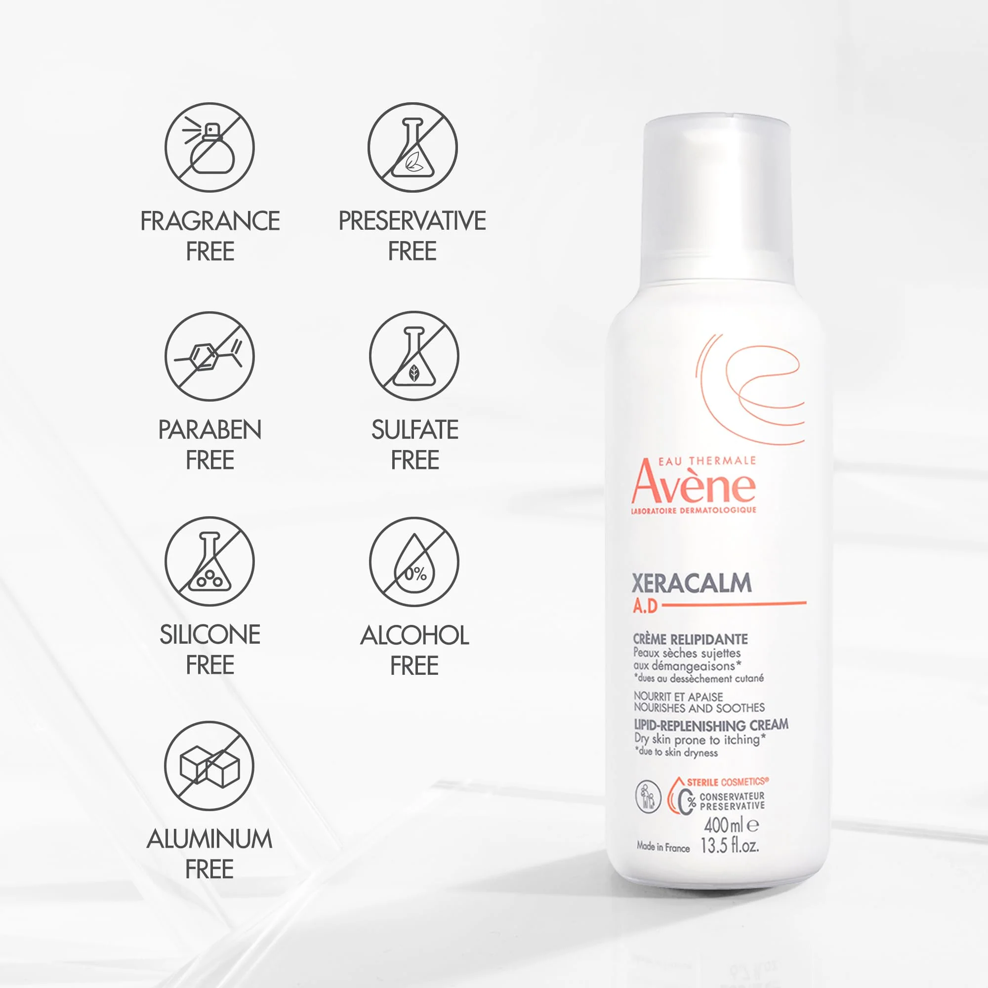 Avène XeraCalm A.D Lipid-Replenishing Cream, Atopic Dermatitis, Eczema-Prone Skin, For Dry, Itchy Skin, Restore Skin barrier, For Infants, Children & Adults, No Preservative, Fragrance-Free 6.7 Oz. - Image 5