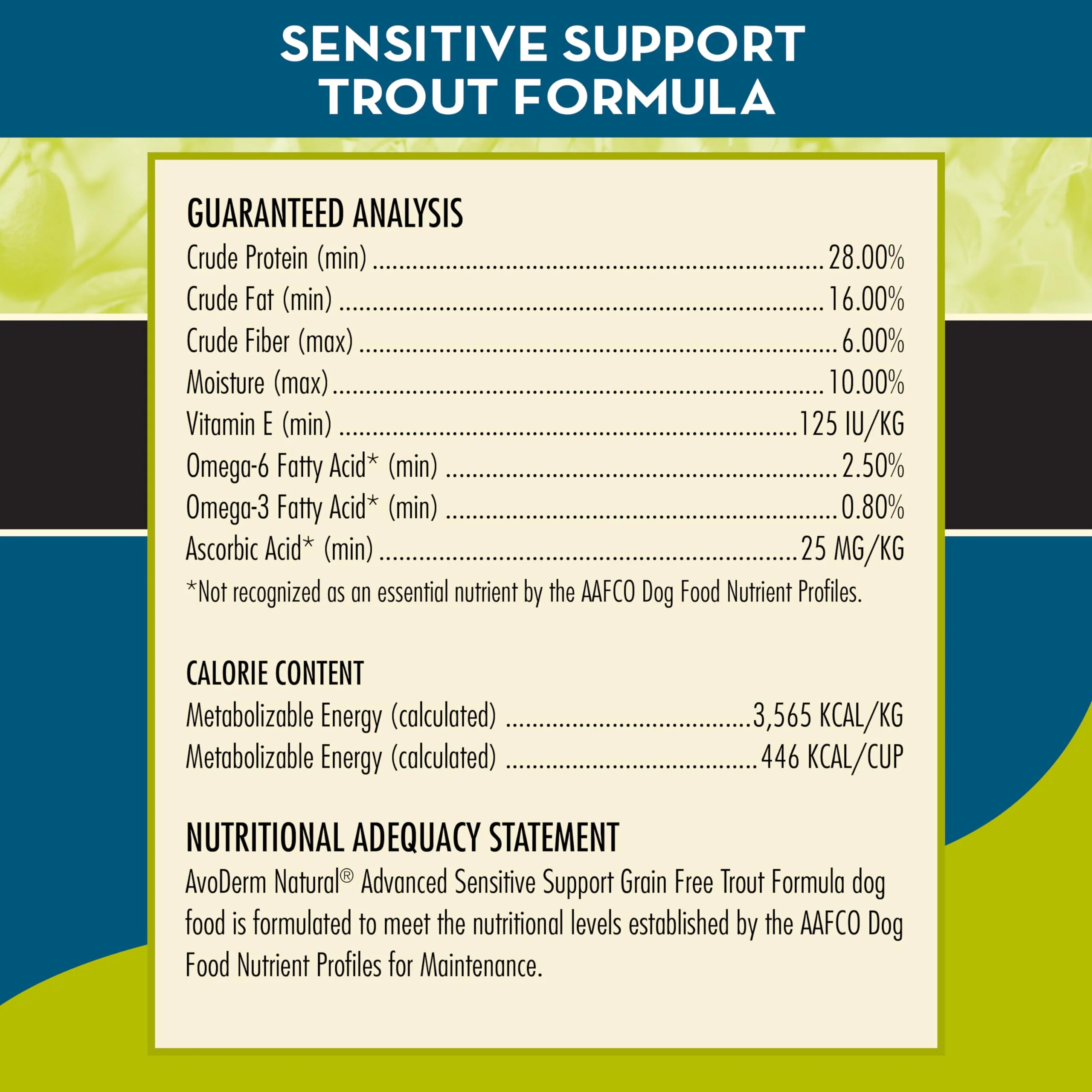 AvoDerm Natural Advanced Sensitive Support Trout & Pea Formula Dry Dog Food, for Sensitive Skin and Stomach, 4 lb - Image 3