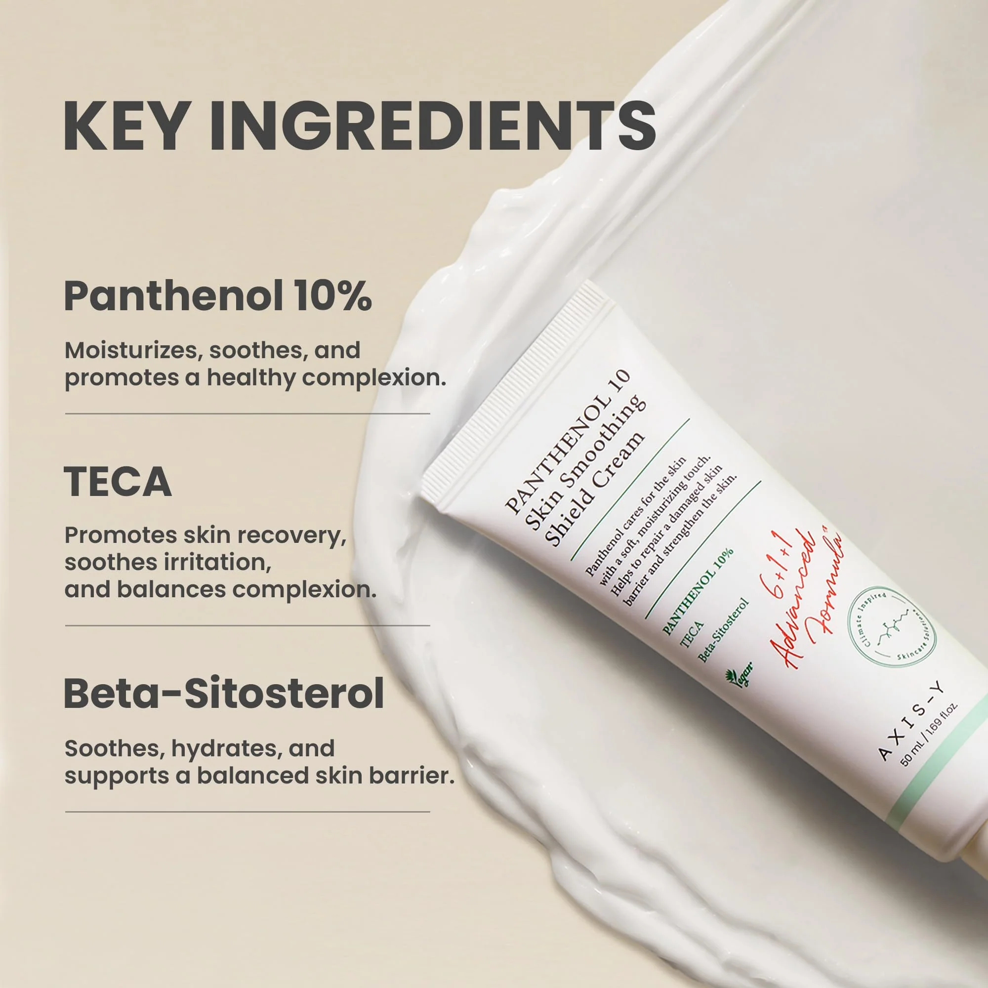 AXIS-Y Panthenol 10 Skin Smoothing Shield Cream - Daily Facial Moisturizer Barrier Cream for Long Lasting Hydration & Soothing - Vegan Korean Skin Care Face Lotion - 1.69 fl. oz. - Image 5