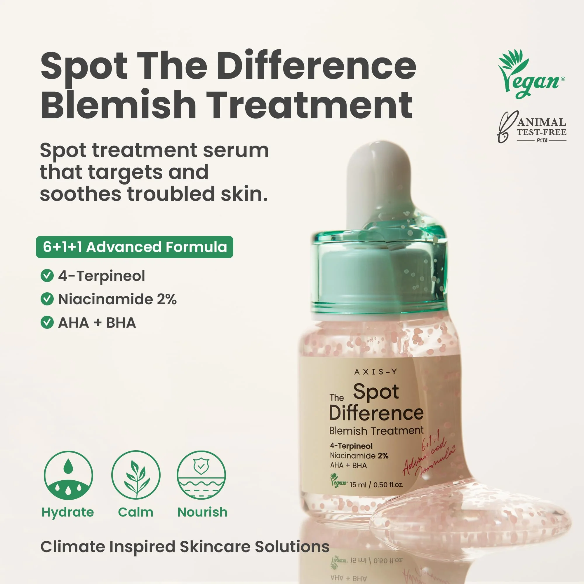 AXIS-Y Spot The Difference Blemish Spot Treatment - 4-Terpineol 2% Niacinamide AHA BHA Soothes Breakouts & Skin Barrier Repair - Vegan Korean Skin Care Face Serum - 0.50 fl. oz. - Image 7
