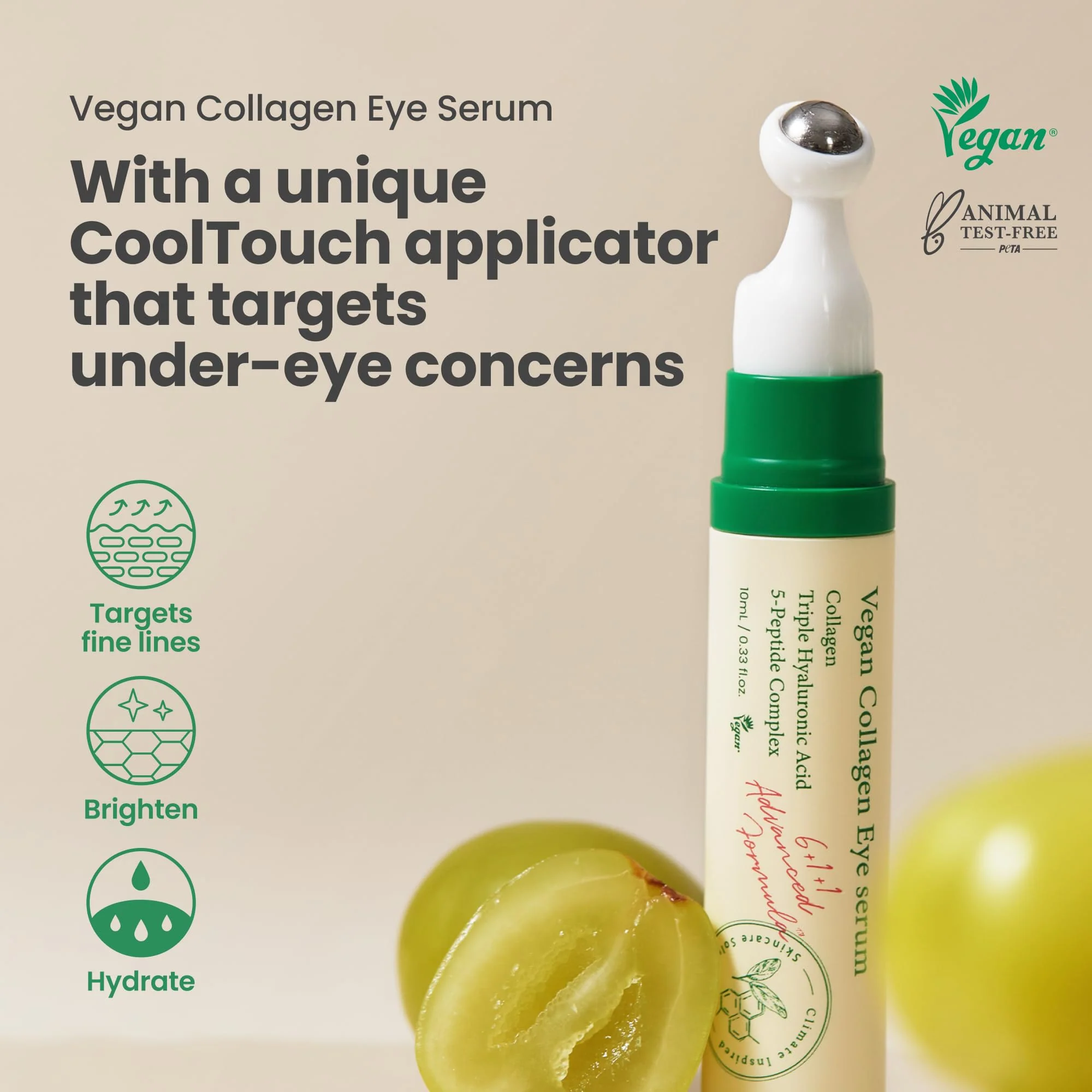 AXIS-Y Vegan Collagen Eye Serum - K Beauty Triple Hyaluronic Acid & Peptide Collagen Serum Improve Skin Elasticity, Reduce Fine Lines & Dark Circles - Vegan Korean Skin Care Eye Cream - 0.33 fl. oz. - Image 8