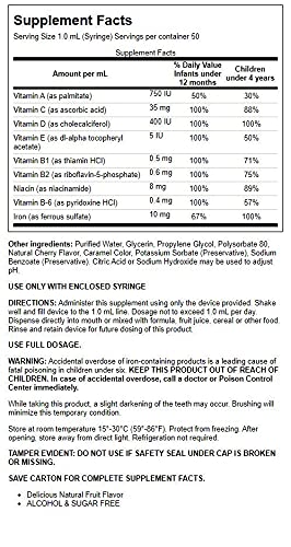 B Protected Pedia Poly-Vite Drops with Iron 1 2/3 fl Ounce Liquid - Image 2