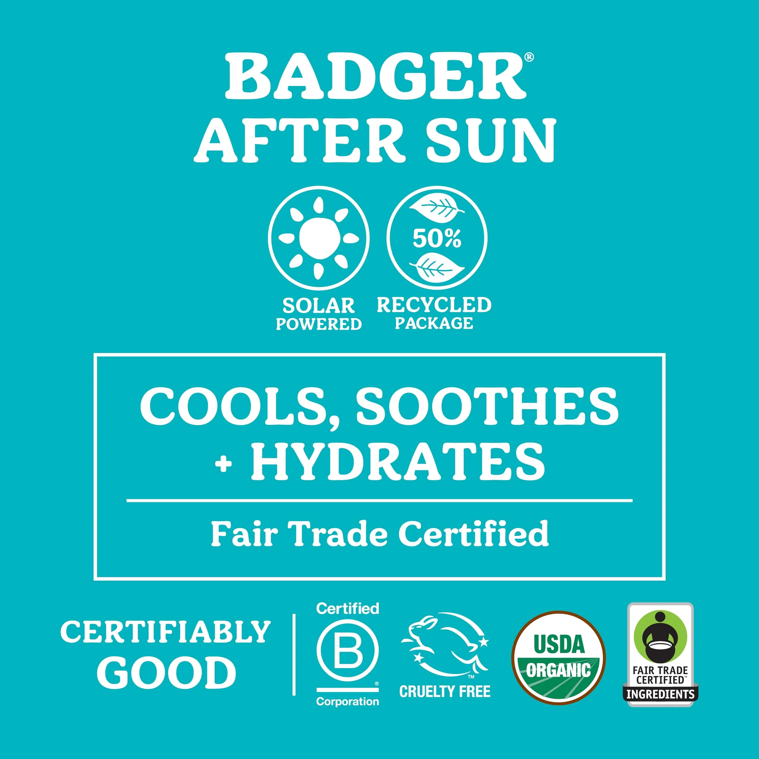 Badger Coconut AfterSun Balm, 100% Organic Soothing Sunburn Relief, Great Smelling, Moisturizing & Hydrating After Sun Skin Care, 2 oz Tin - Image 5