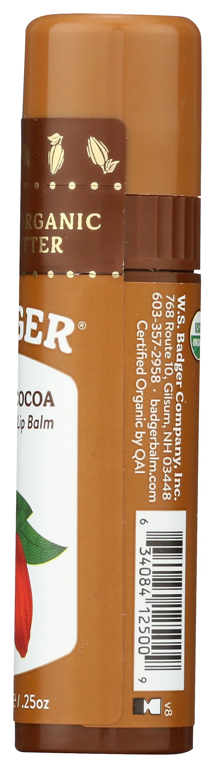 Badger, Creamy Cocoa Lip Balm Stick, 0.25 Ounce - Image 3