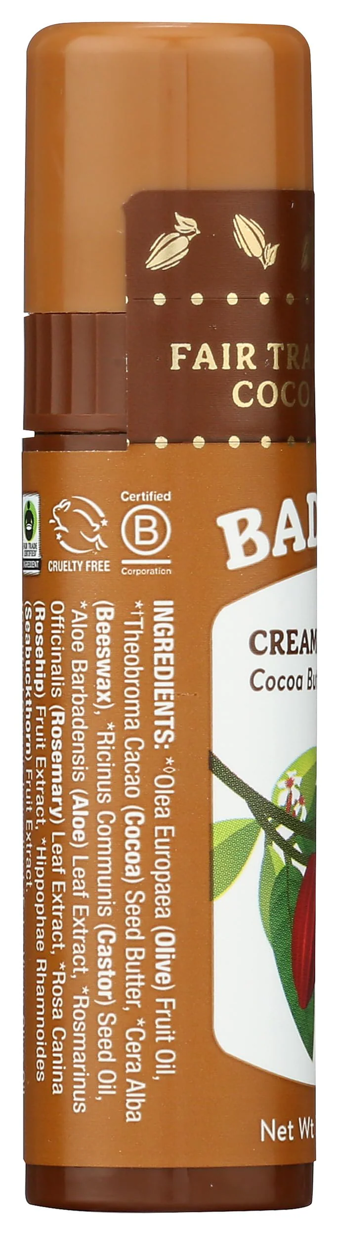 Badger, Creamy Cocoa Lip Balm Stick, 0.25 Ounce - Image 4