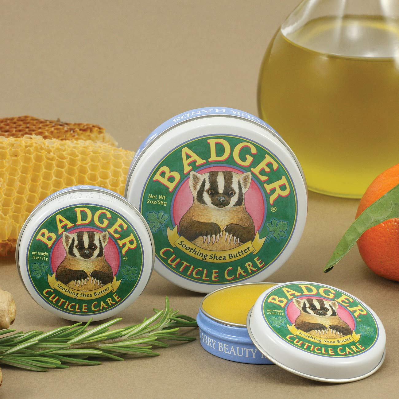 Badger Cuticle Cream, Deep Hydration for Dry, Cracked Cuticles & Hangnails, 100% Organic Cuticle Balm with Rich Shea Butter for Strong, Healthy Nails, Non-Greasy Cuticle Oil, .75oz Tin, 2-Pack - Image 2
