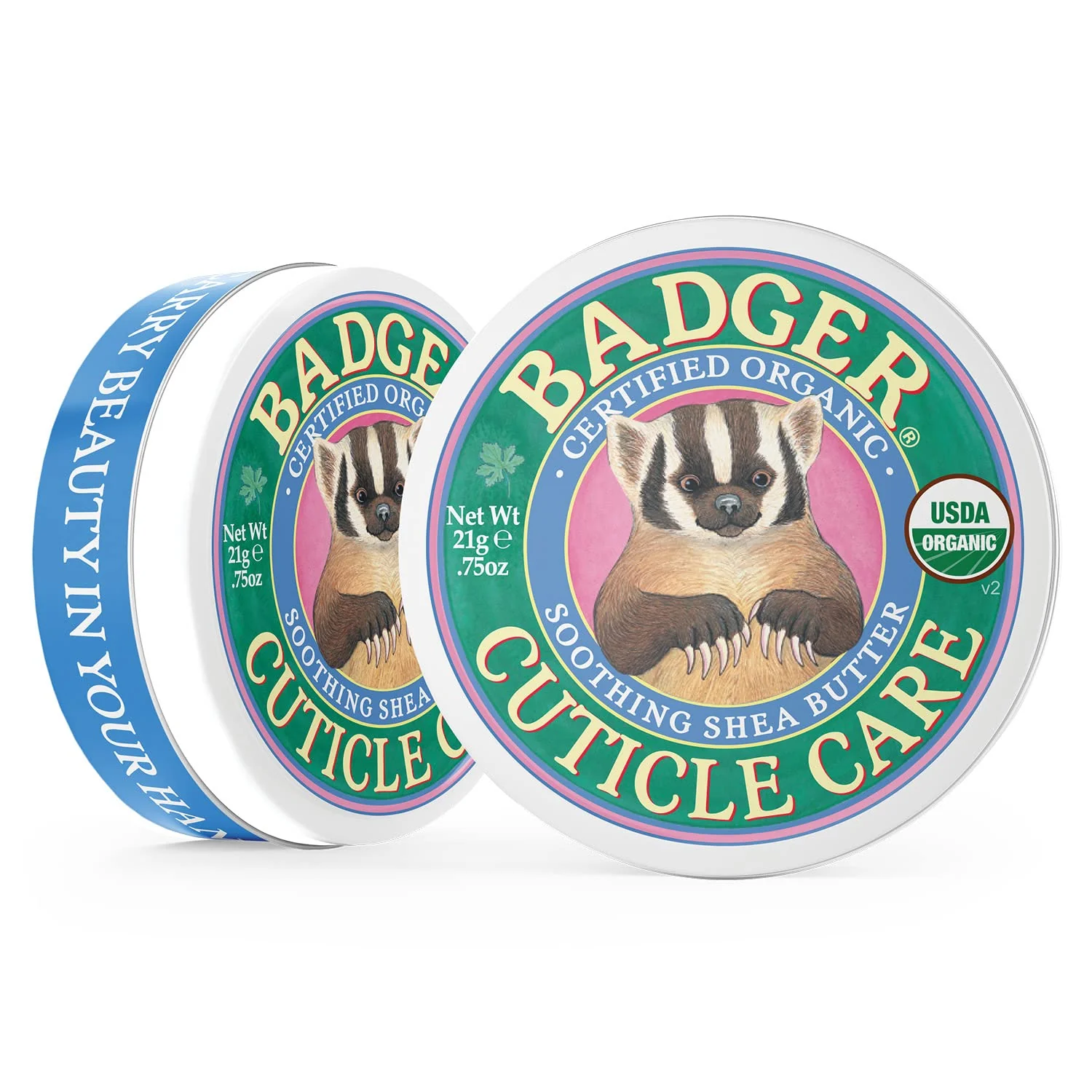 Badger Cuticle Cream, Deep Hydration for Dry, Cracked Cuticles & Hangnails, 100% Organic Cuticle Balm with Rich Shea Butter for Strong, Healthy Nails, Non-Greasy Cuticle Oil, .75oz Tin, 2-Pack - Image 5