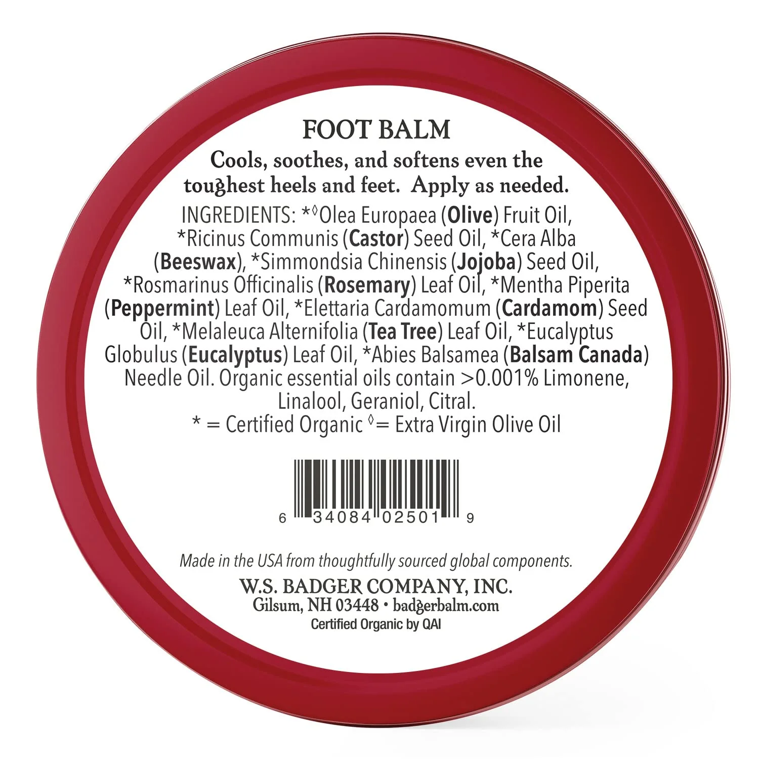 Badger Foot Balm, 100% Organic Foot Cream for Dry Cracked Heels and Feet, Fast Acting Foot Care for Women & Men, All-Natural Cracked Heel Treatment, 2 oz Tin - Image 7