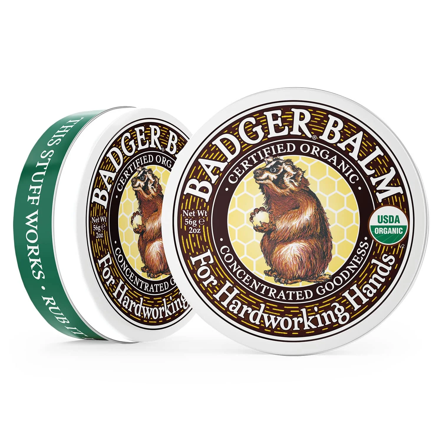 Badger Healing Balm, Hard Working Hands Cream, Organic Hand Cream for Dry Cracked Hands, Long Lasting Hand Moisturizer/Dry Hands Treatment, 2 oz Tin, 2-Pack - Image 7
