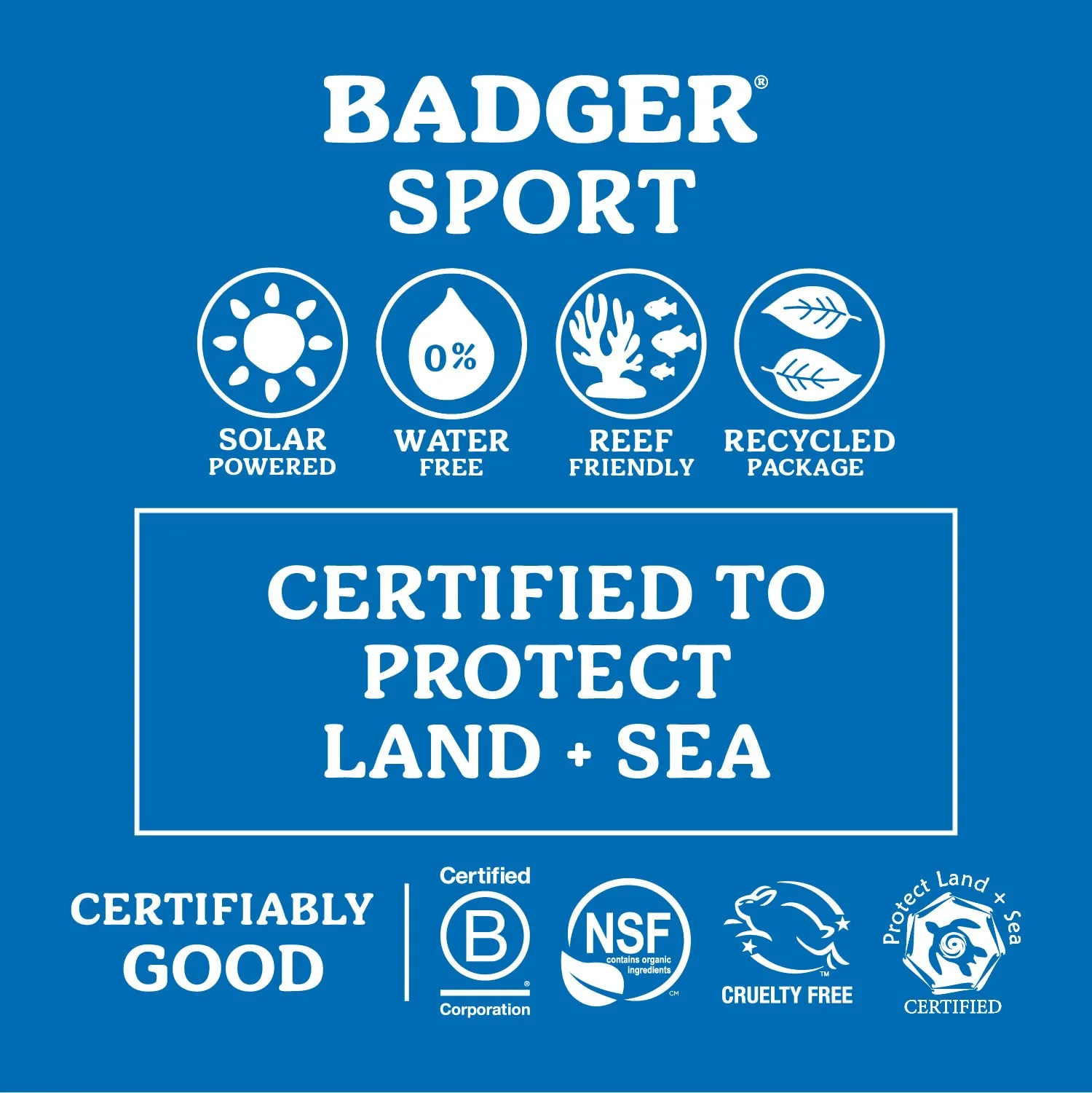 Badger Reef Safe Sport Mineral Sunscreen - Unscented SPF 40, 98% Organic, Water Resistant Zinc, Approved for Hawaii & Mexico Reefs, 2.9 fl oz, 2-Pack - Image 5