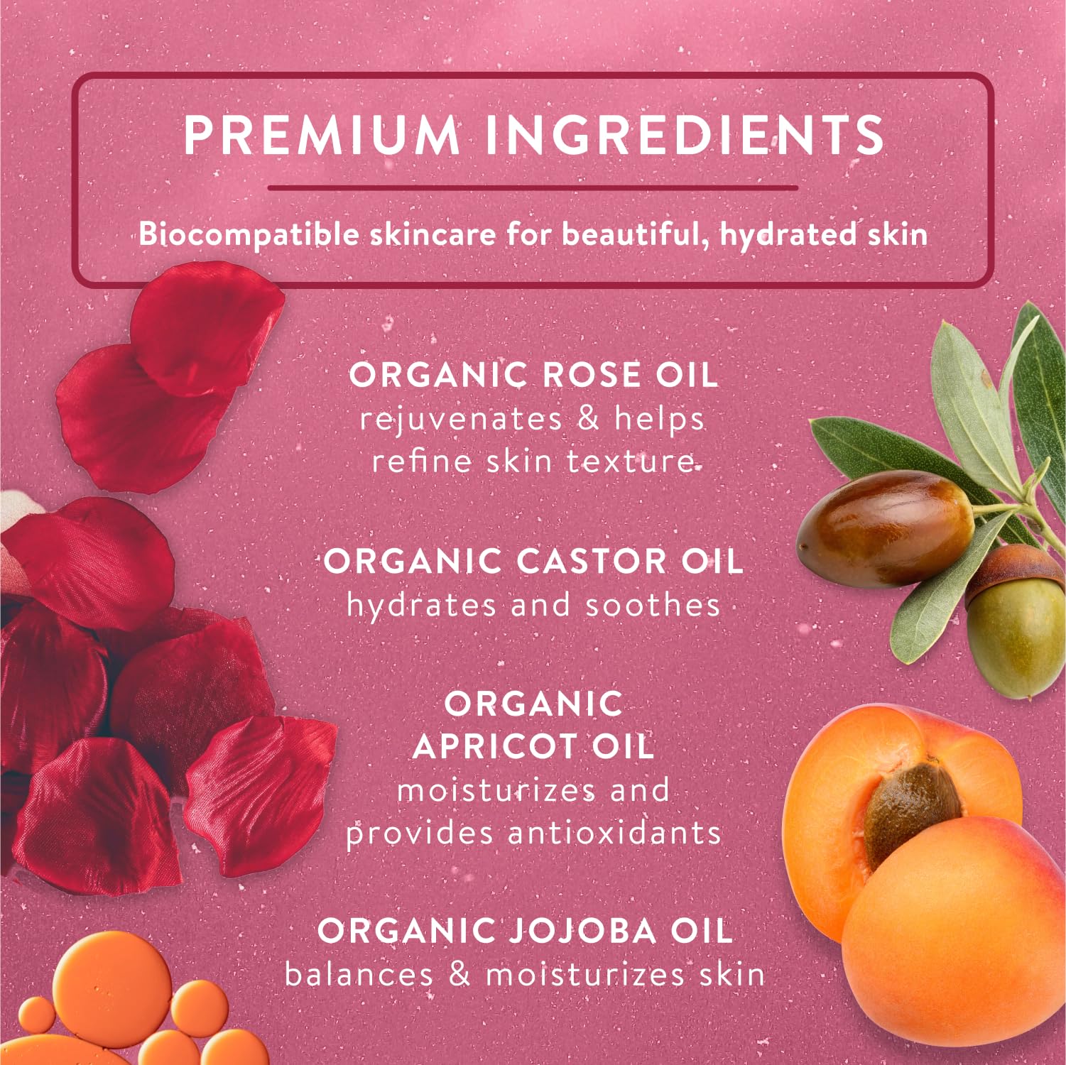Badger Rose Face Cleansing Oil, Organic Facial Cleanser & Makeup Remover, Non-Greasy Moisturizing Skin Balancing Gentle Face Cleanser w/Pure Rose Oil, 2 fl oz Glass Bottle - Image 7