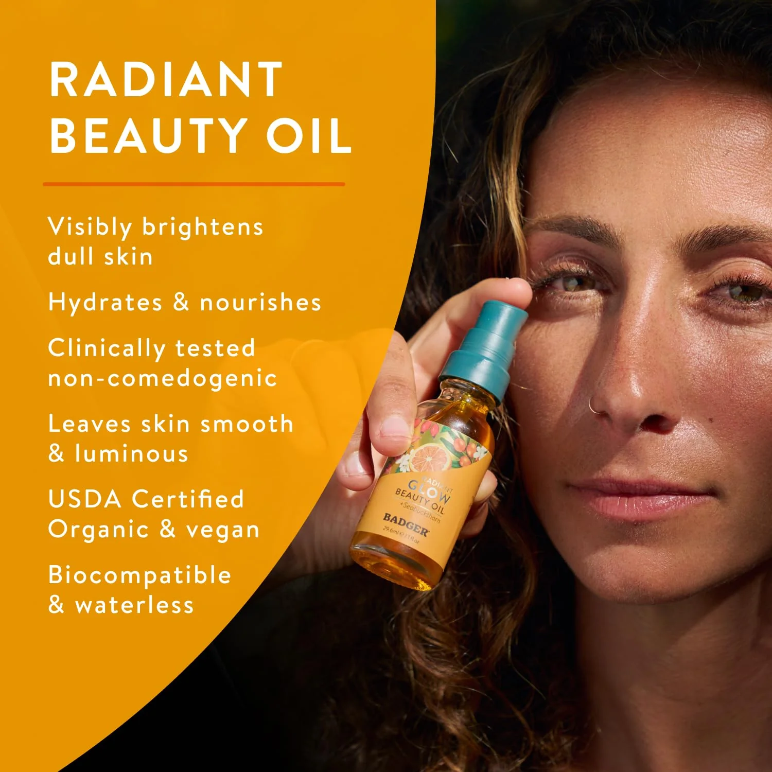 Badger Seabuckthorn Face Oil, Organic Face Moisturizer for Women & Men, Nourishing & Soothing Organic Jojoba, Baobab & Vitamin E Oil, Vegan Antioxidant Rich Facial Oil, 1 fl oz Glass Bottle - Image 8
