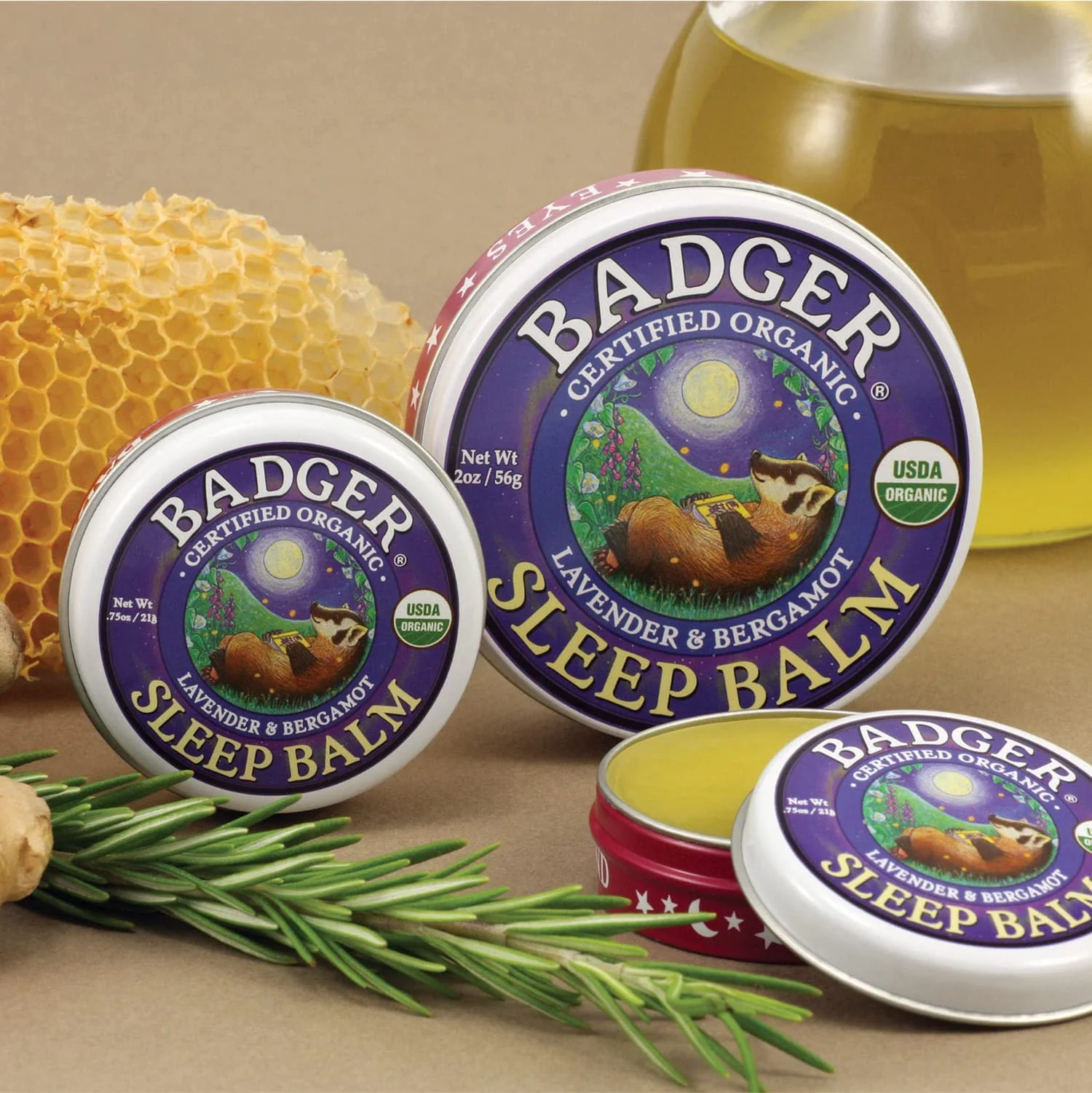Badger Sleep Balm, Organic Essential Oil Aromatherapy Natural Sleep Balm for Adults & Kids, Relaxing & Calming Lavender & Bergamot Natural Sleep Support, .75 oz Tin, 2-Pack - Image 4