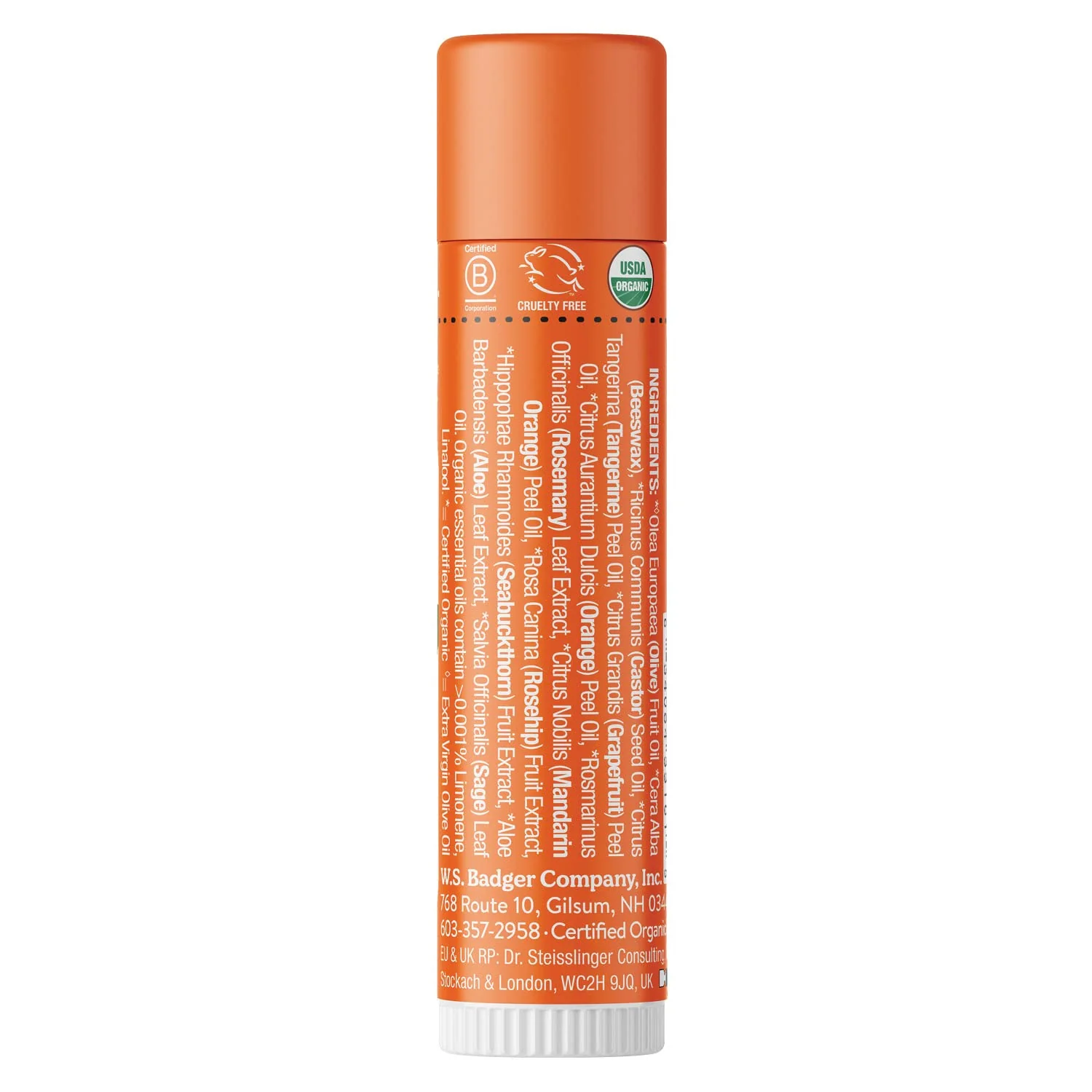 Badger Tangerine Breeze Classic Lip Balm, 100% Organic Lip Balm, Long Lasting Lip Care w/Light Silky Texture, Bright & Cheerful Lip Balm for Kids & Adults, 4 Pack - Image 6