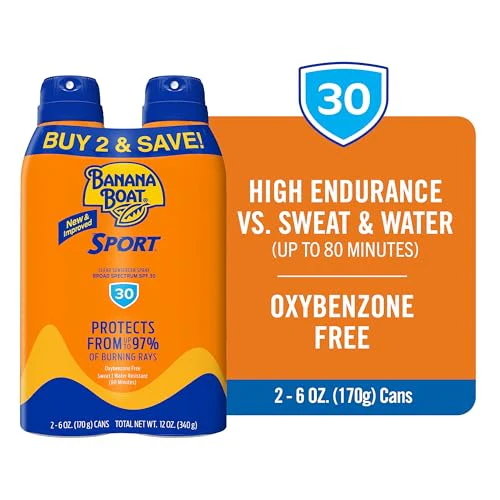 Banana Boat Sport Ultra SPF 30 Sunscreen Spray | Banana Boat Sunscreen Spray SPF 30, Water Resistant, Oxybenzone Free, 6oz each Twin Pack - Image 12