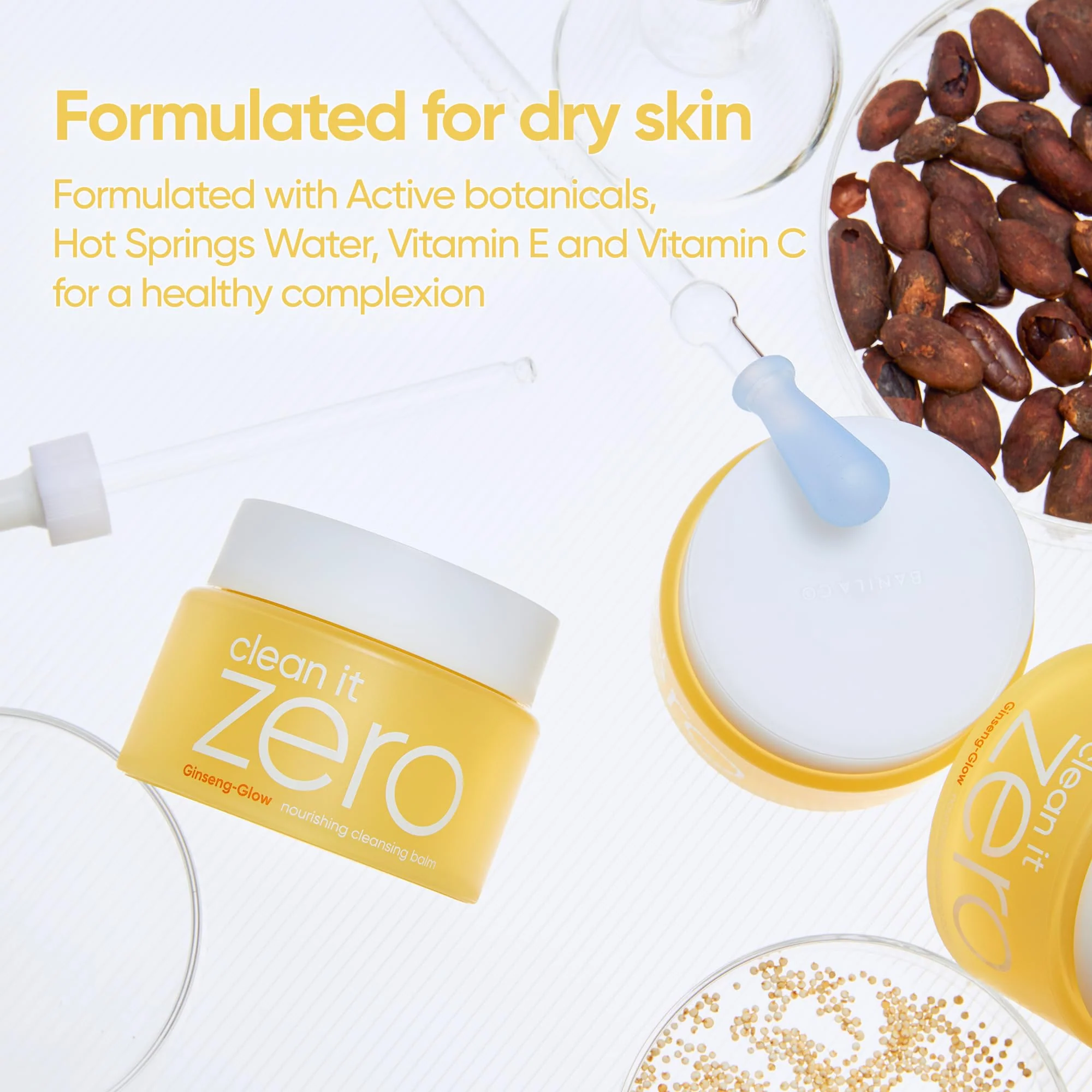 BANILA CO Clean it Zero Nourishing Cleansing Balm | Korean Makeup Remover for Dry Skin | Vegan | Cleansing Oil, Facial Cleanser Made with Ginseng Root & Soybean Peptide (100ml / 3.38 fl. oz) - Image 5