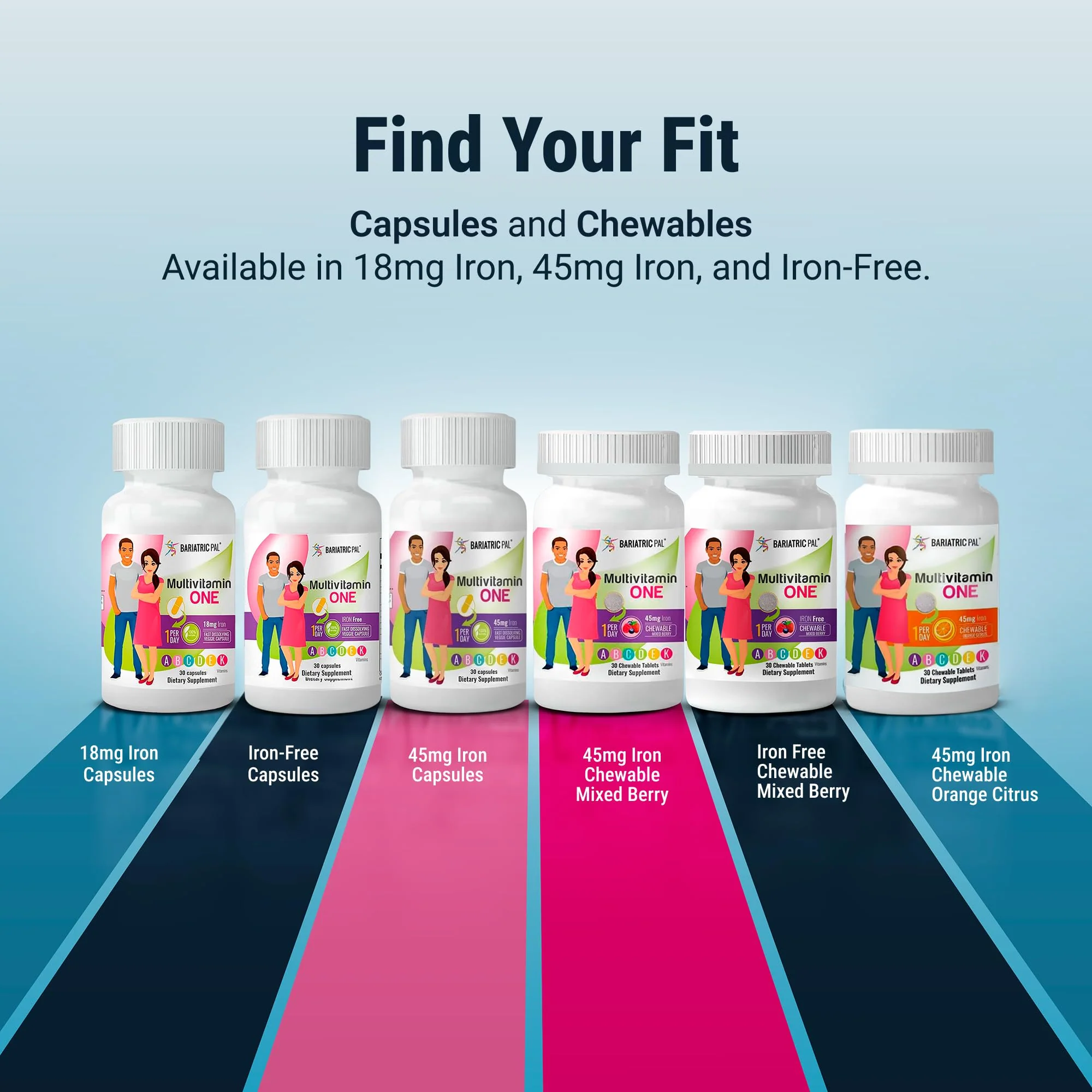 BariatricPal Multivitamin ONE 1 per Day! Bariatric Multivitamin Capsule with 45 mg of Iron | Easy to Swallow Capsule | Vitamin for Bariatric Surgery Patients | 30 Count (1 Month Supply) - Image 3