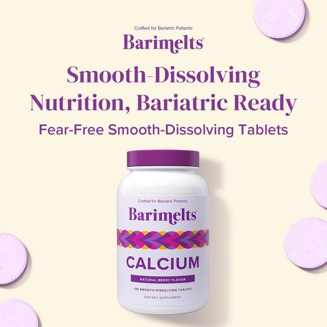 BariMelts Calcium Citrate with Vitamin D3 & Magnesium, 120 Smooth-Dissolving Tablets (1-Month Supply), Bariatric Calcium Supplements for Women, Natural Berry Flavor - Image 2