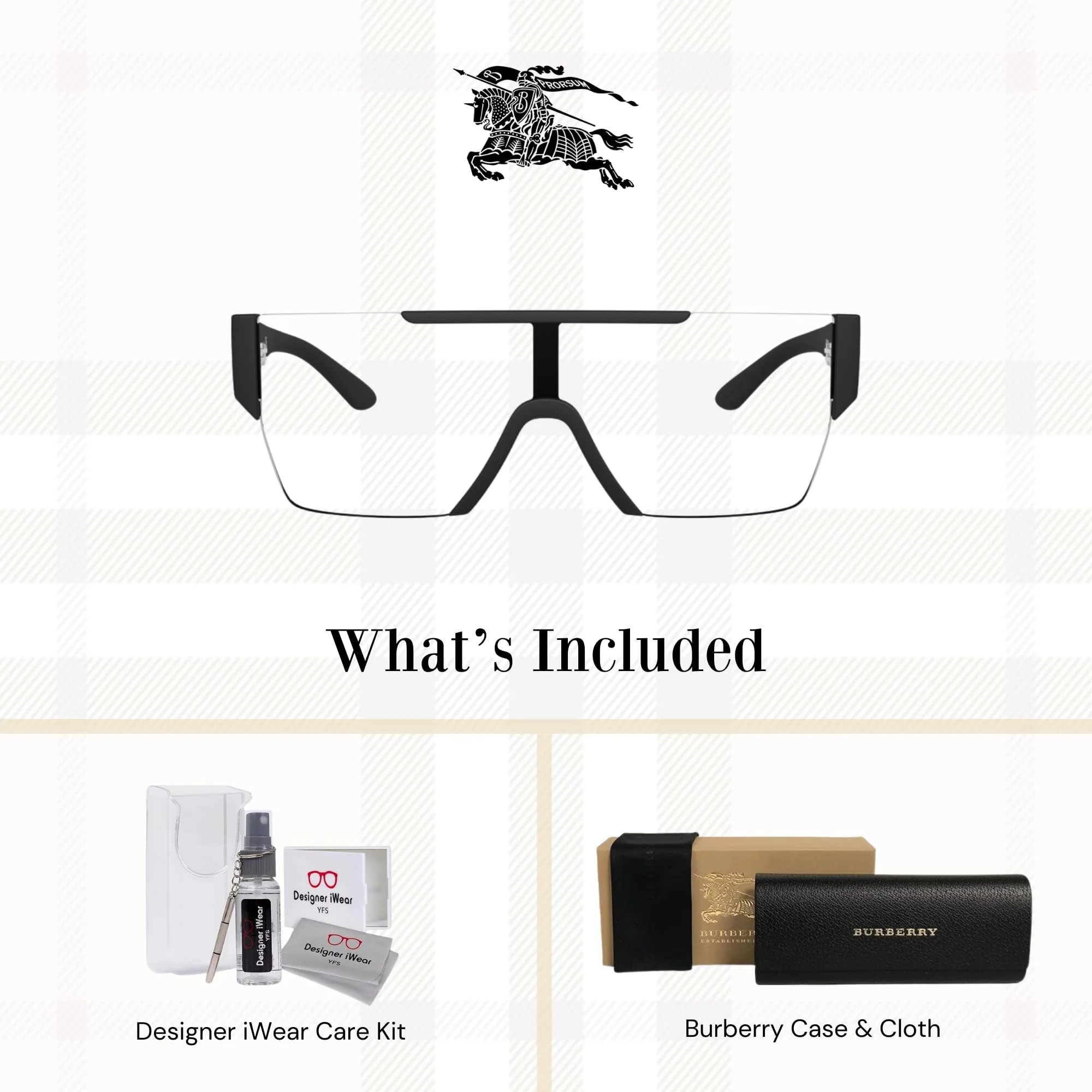 BE4291 34641W 38MM Matte Black/Clear Rectangular Sunglasses for Men +BUNDLE with ACCESSORY EYEWEAR KIT - Image 5