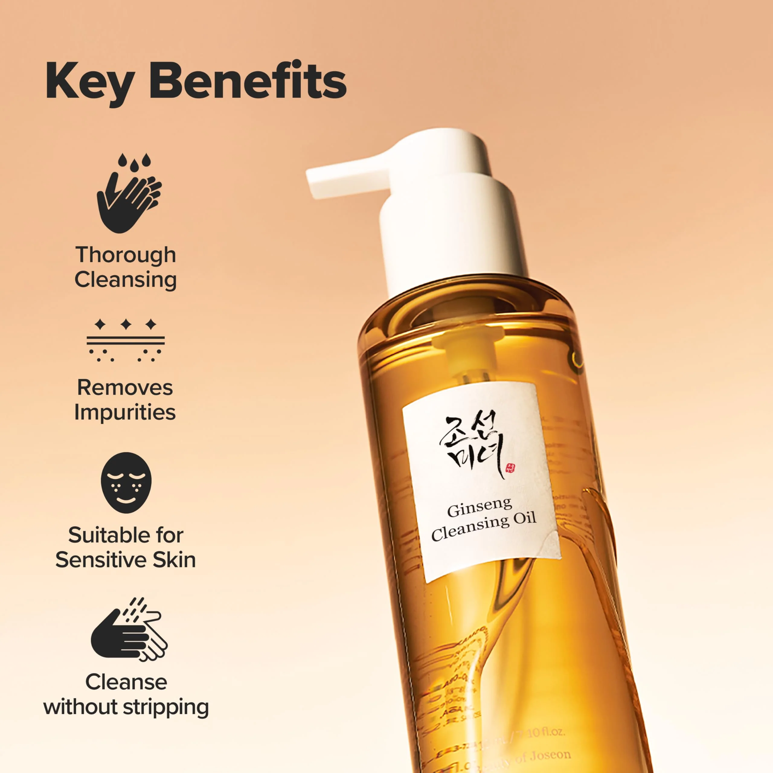 Beauty of Joseon Ginseng Cleansing Oil Waterproof Makeup Remover for Sensitive, Acne-Prone Facial Skin. Korean Skin Care for Men and Women, 210ml, 7.1 fl.oz - Image 6
