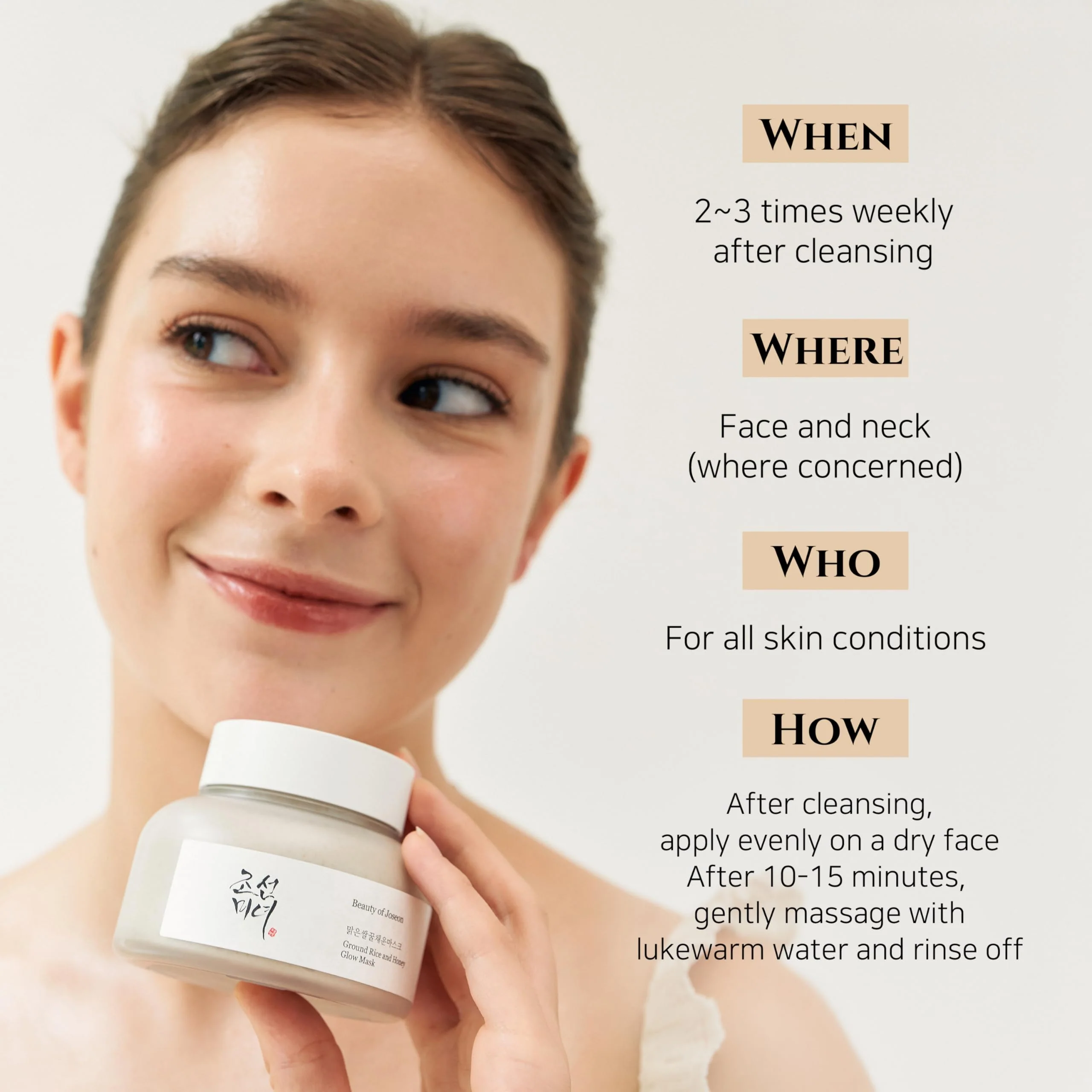 Beauty of Joseon Ground Rice and Honey Glow Mask Pore Sebum Care for Dry Sensitive Skin Korean Skin Care 150ml, 5.07 fl.oz - Image 3