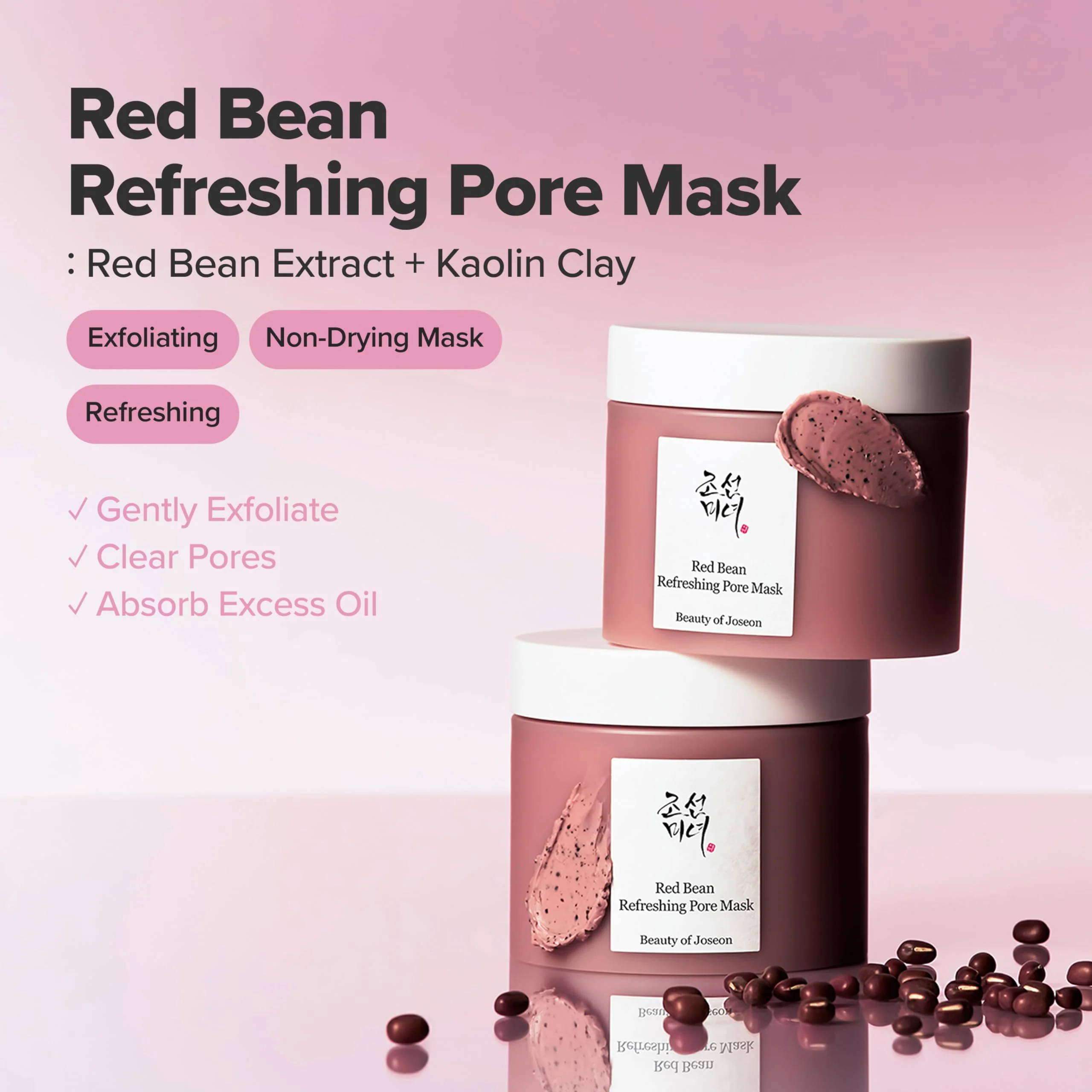 Beauty of Joseon Red Bean Pore Refreshing Mask Mud Cream Hydrating Wash Off Pack, Pore Cleansing Exfoliator, Korean Skin Care for Men and Women 140ml, 4.73 fl.oz - Image 8