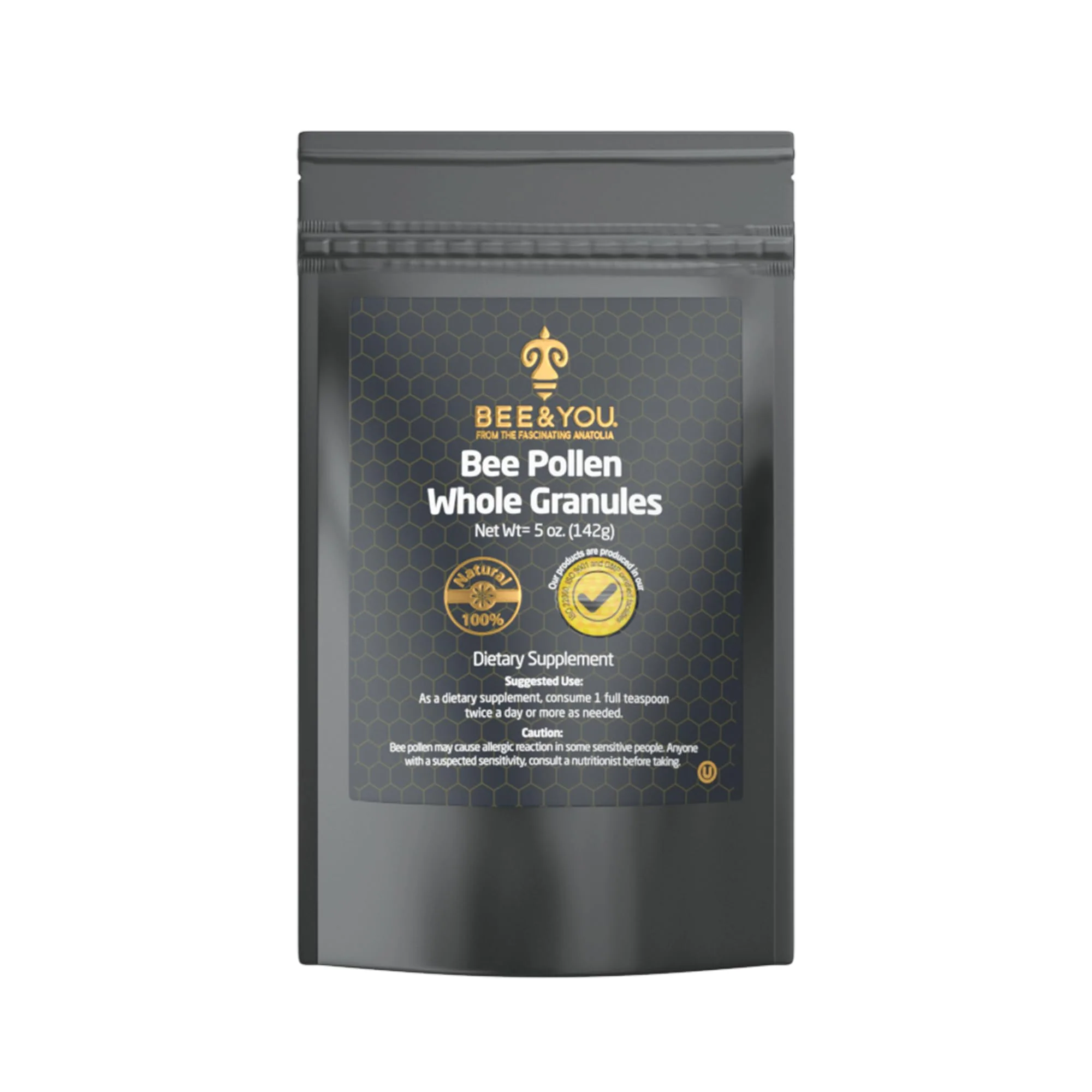 BEE and You Bee Pollen Granules, 5oz Bag, 100% Pure, Natural Supplement, Antioxidants, Proteins, Vitamins, Amino Acids, for Adults, Women, Men