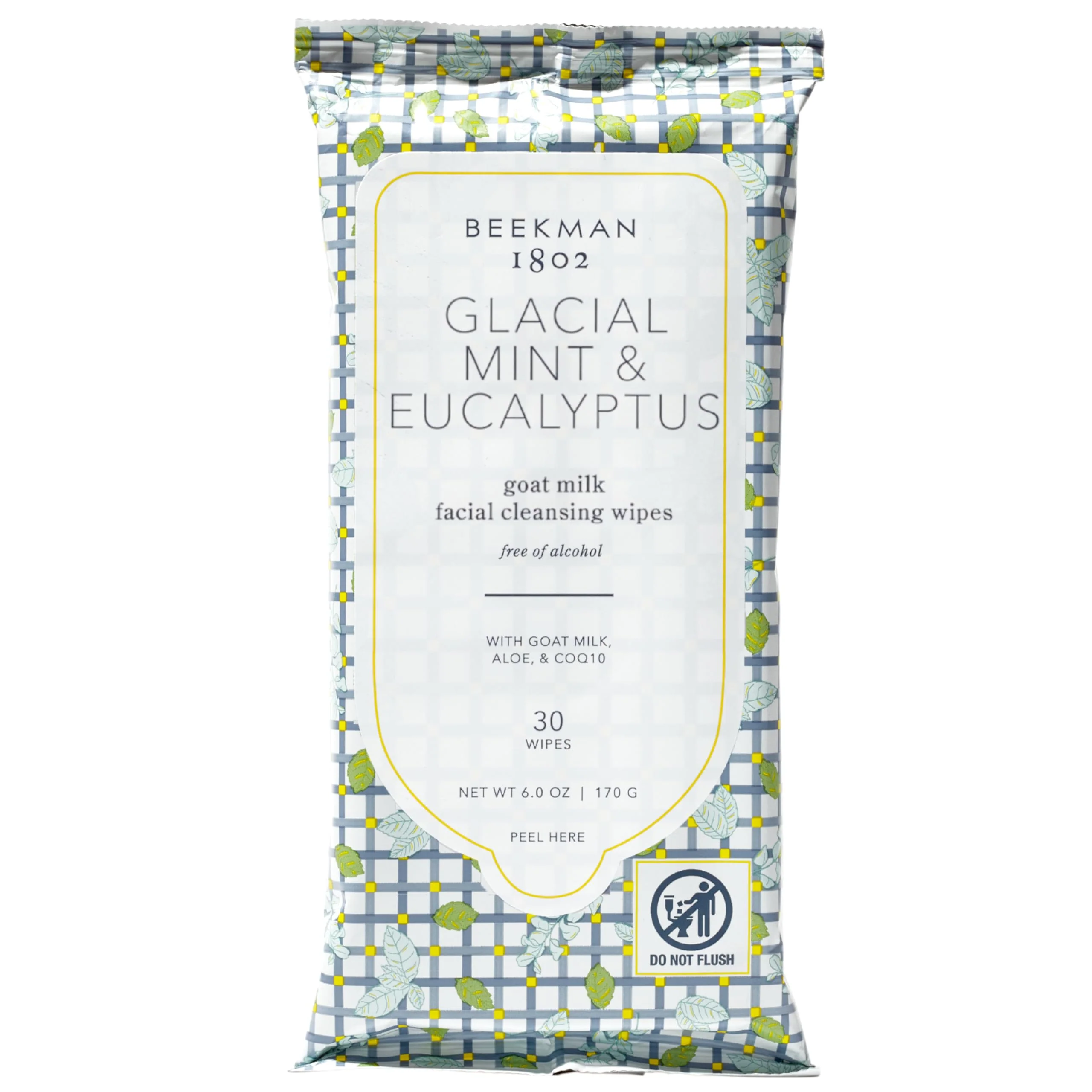 Beekman 1802 Face Wipes – Makeup Remover Wipes for Face, Facial Cleansing Wipes that Remove Makeup & Dirt, Travel Essentials, Face Wipes with Goat Milk & Aloe, Glacial Mint & Eucalyptus 30 Count