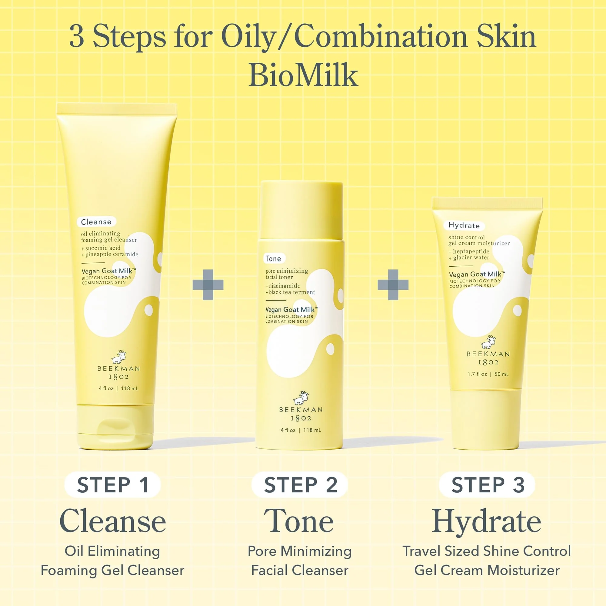 Beekman 1802 Foaming Gel Oil-Eliminating Face Cleanser - Non-Comedogenic - 4.0 fl oz - Controls Oil - With BioMilk, Succinic Acid & Pineapple Ceramide - Good for Sensitive Skin - Image 4